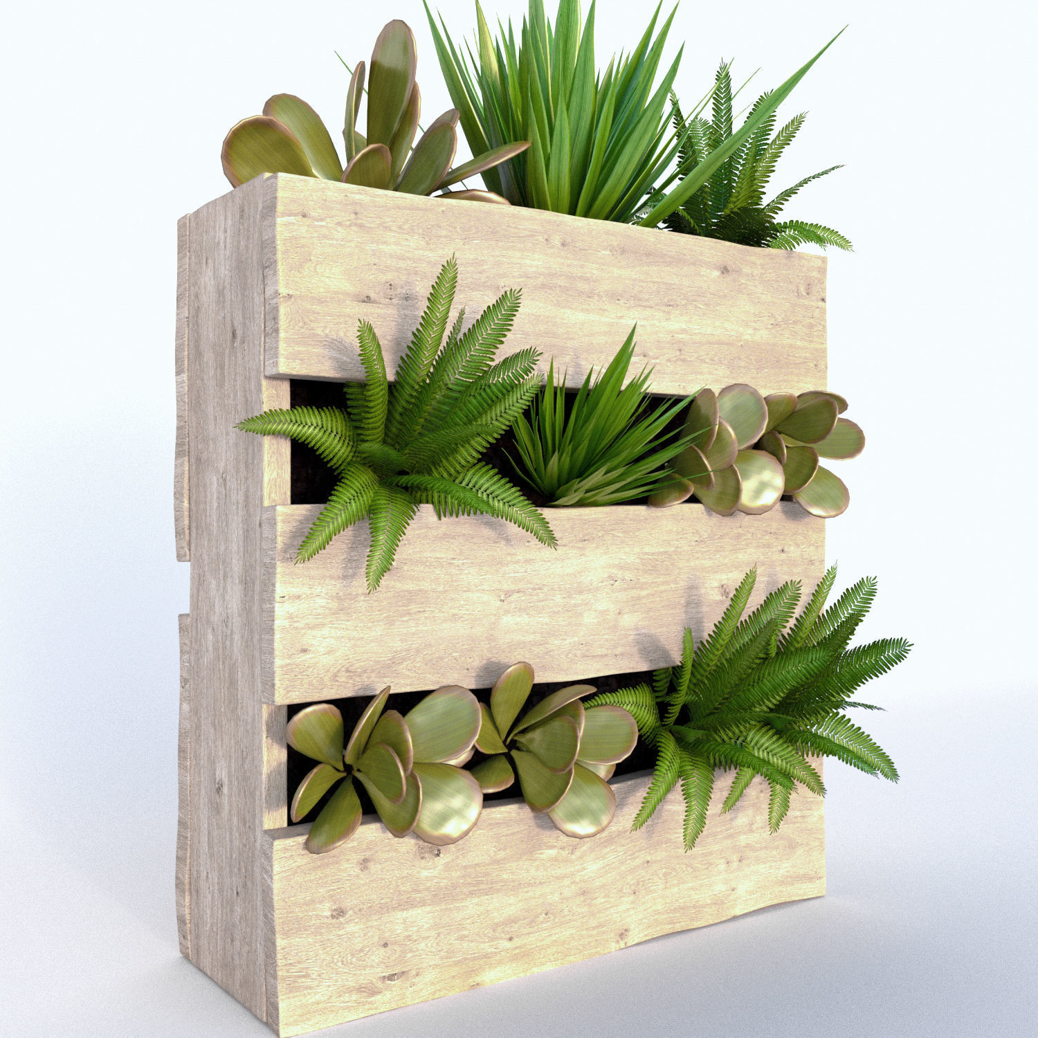 Planter Wodden Box   3D model_2