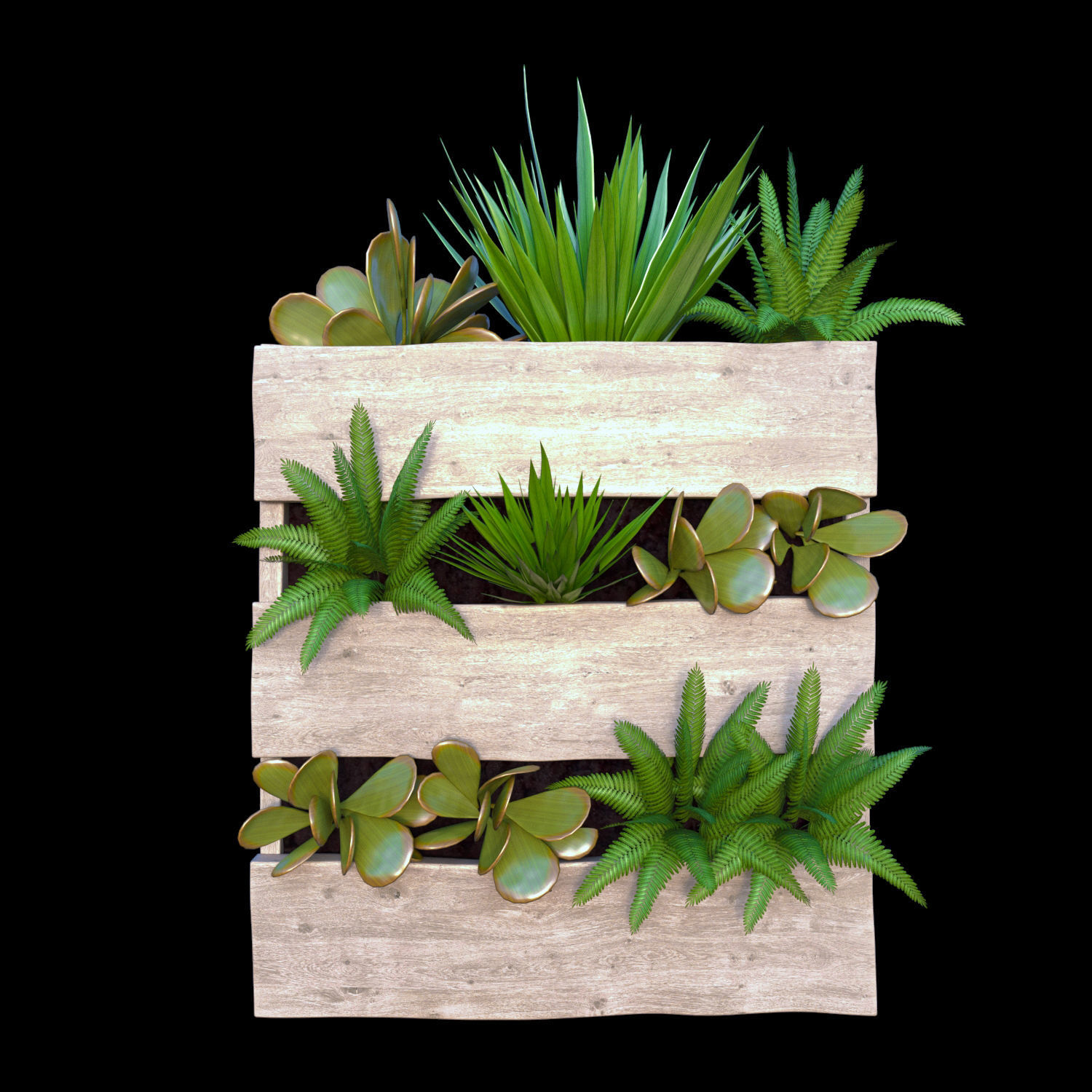 Planter Wodden Box   3D model_4