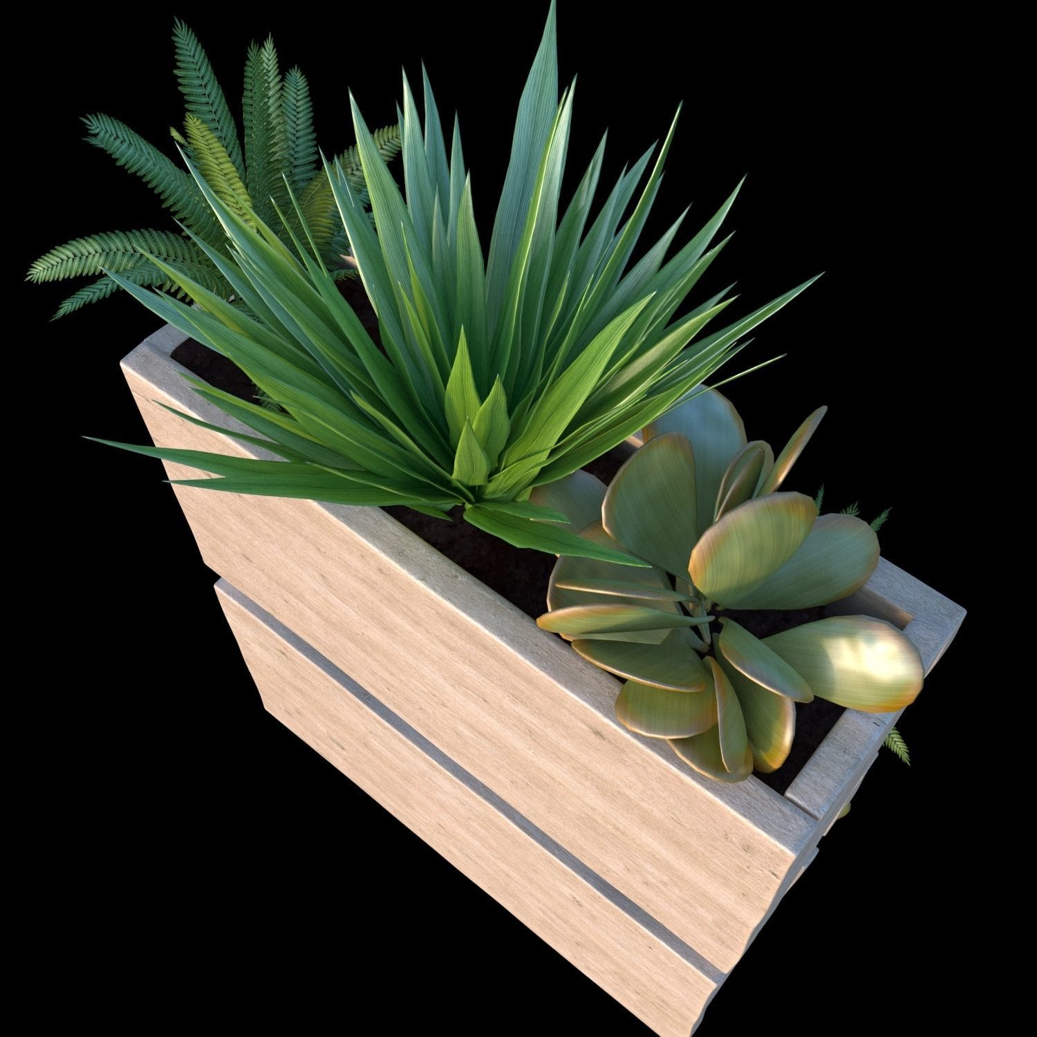 Planter Wodden Box   3D model_3