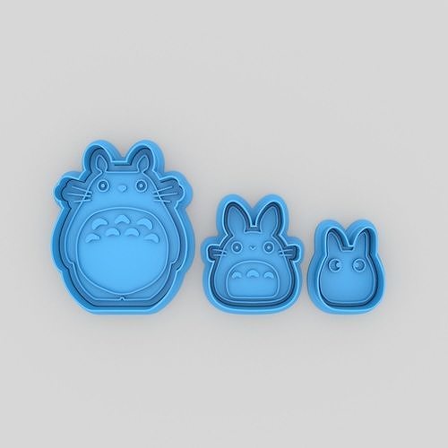 Totoro trio set cookie cutters 3D print model
