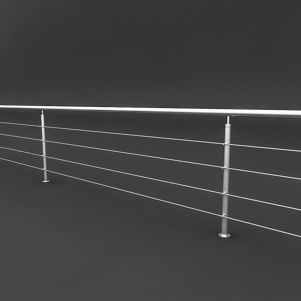 Steel Railing Low-poly 3D model_0