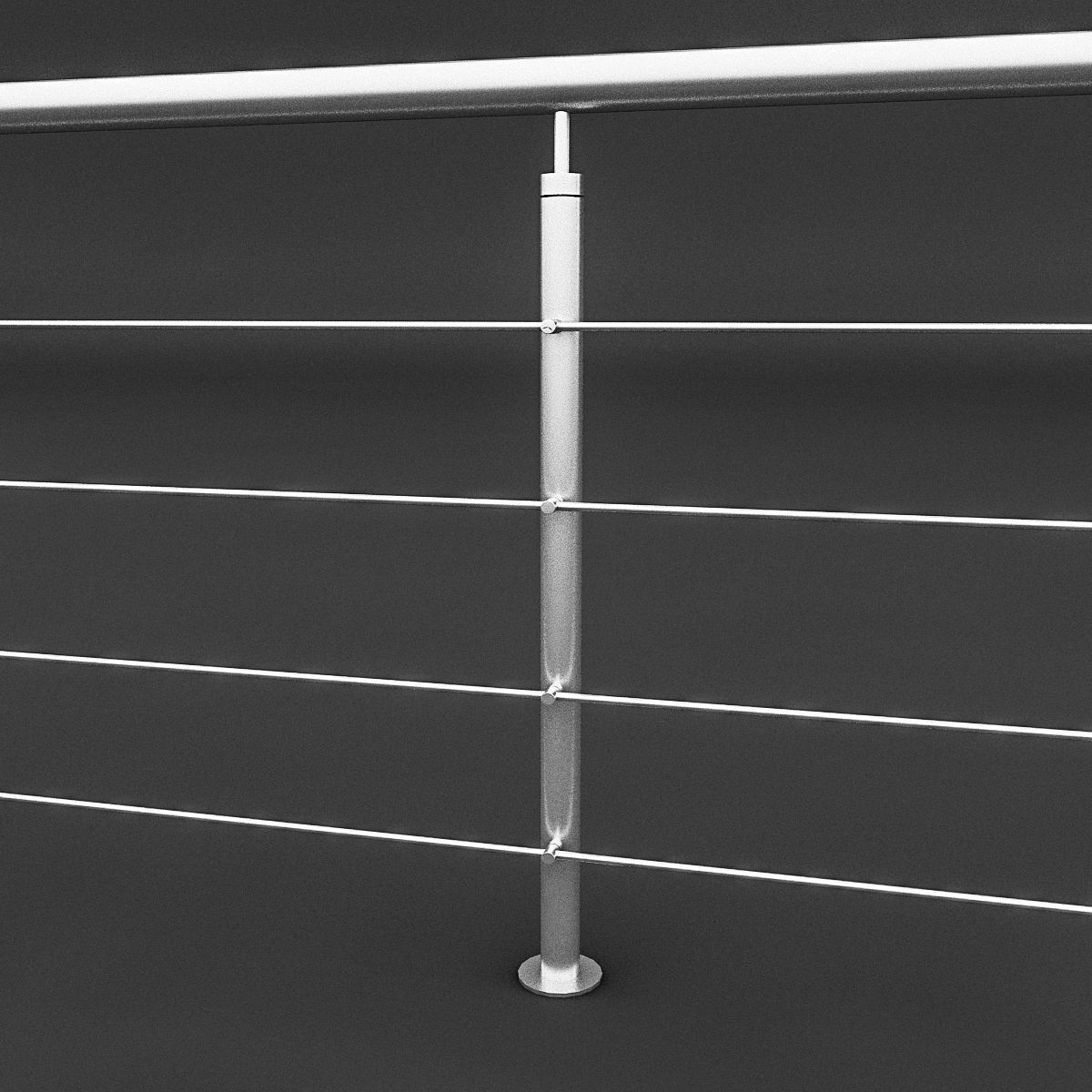 Steel Railing Low-poly 3D model_5