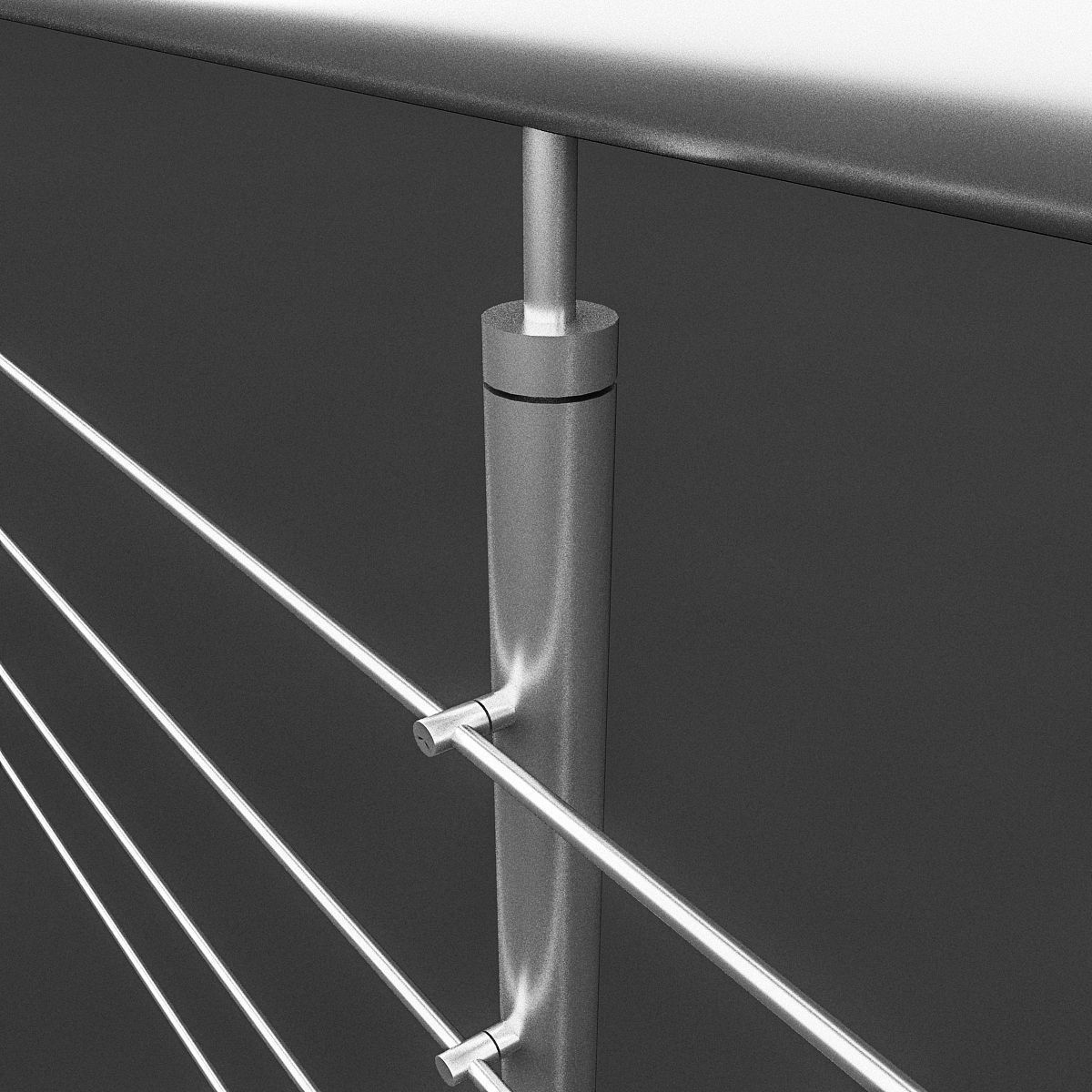 Steel Railing Low-poly 3D model_4