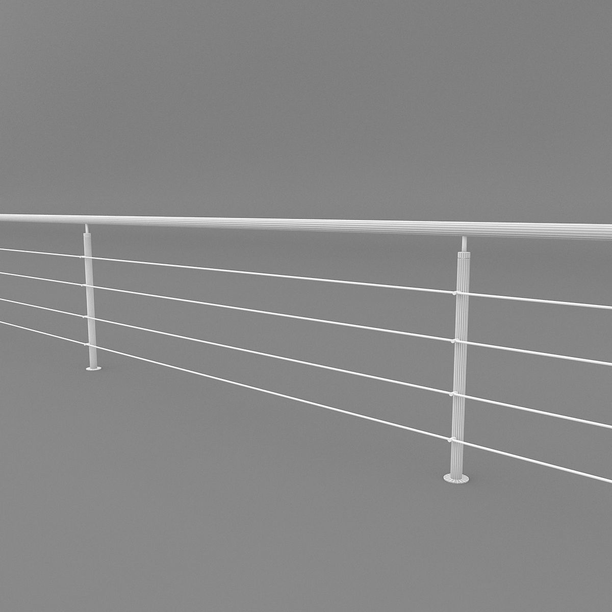 Steel Railing Low-poly 3D model_3