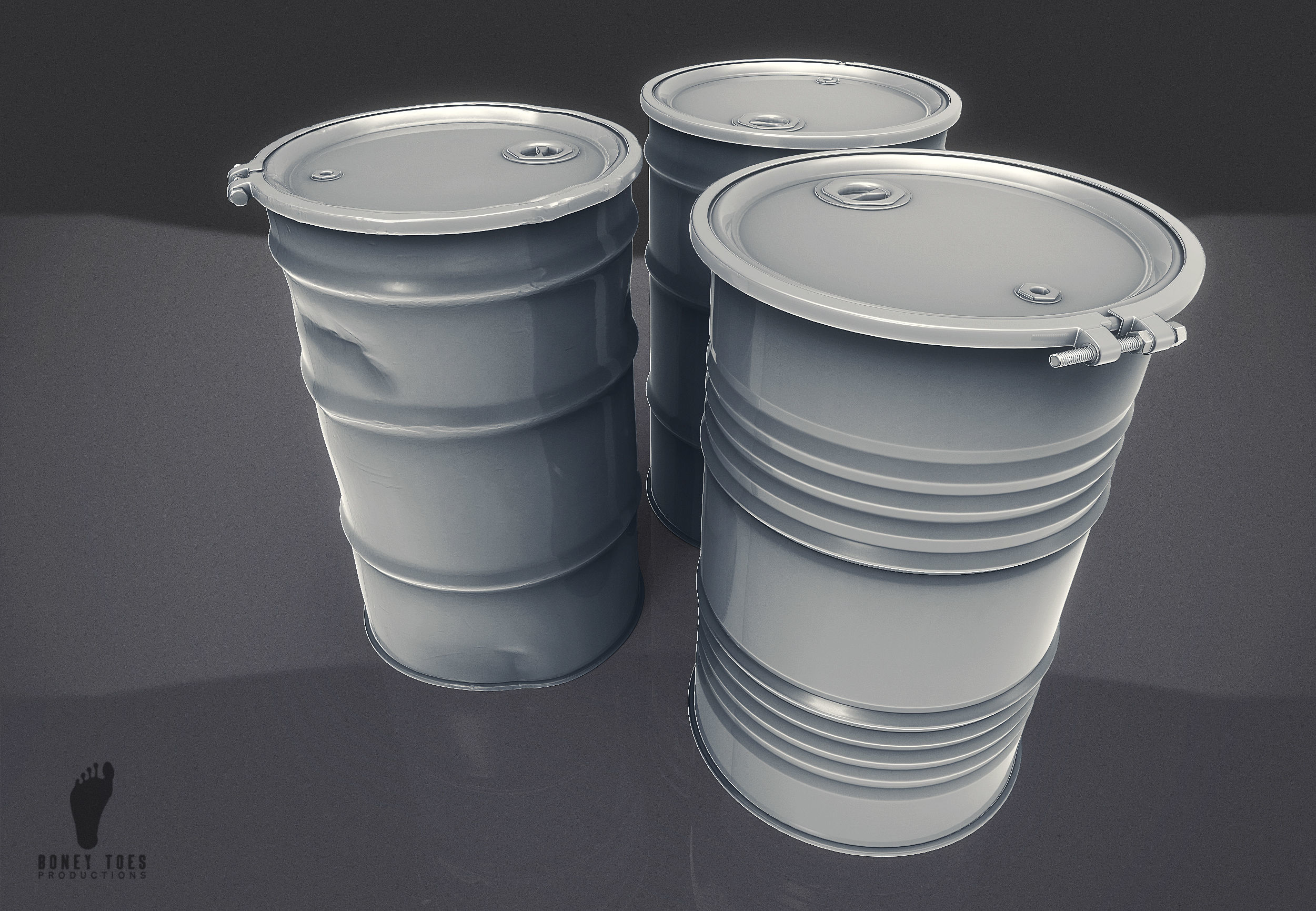 Steel Drum Barrels 3D model_1