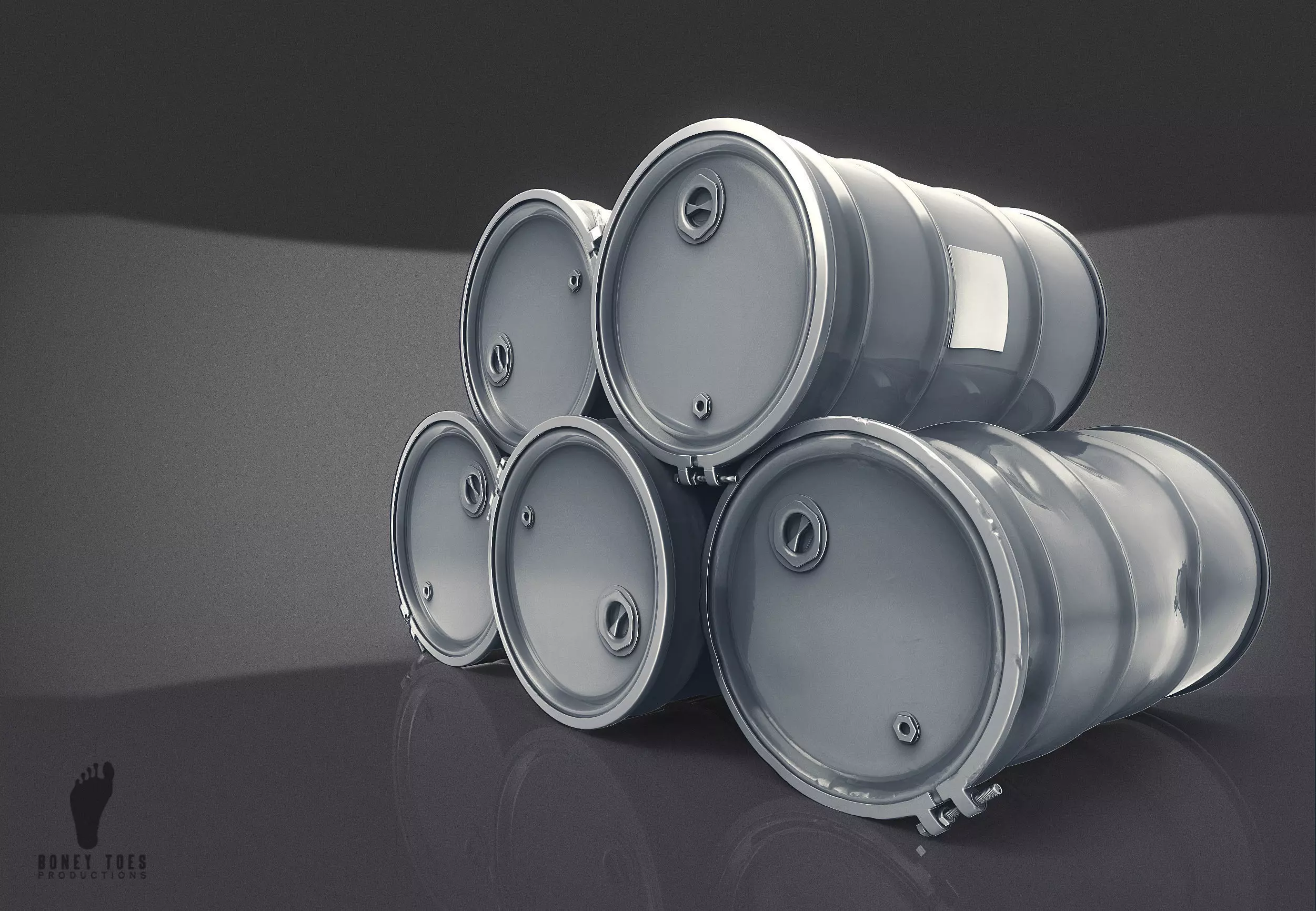 Steel Drum Barrels 3D model_0