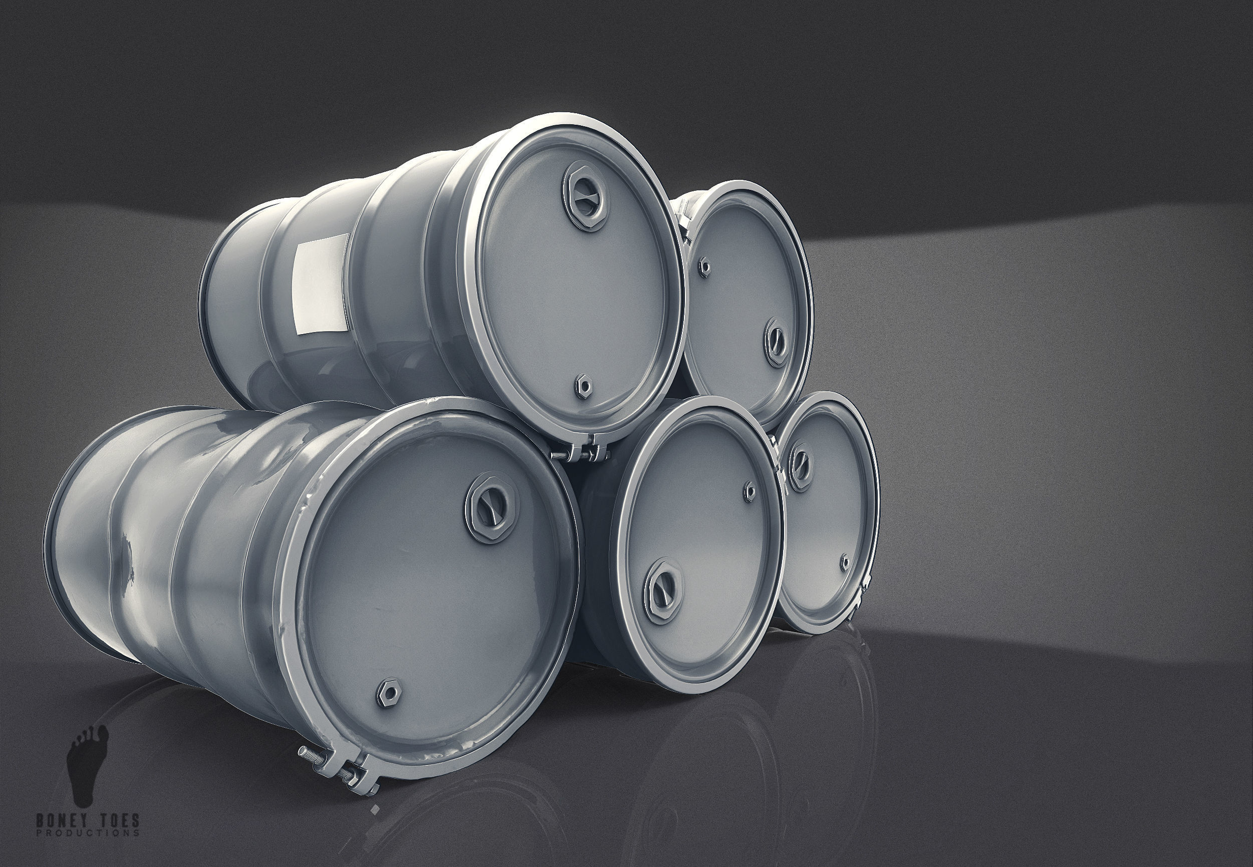 Steel Drum Barrels 3D model_2
