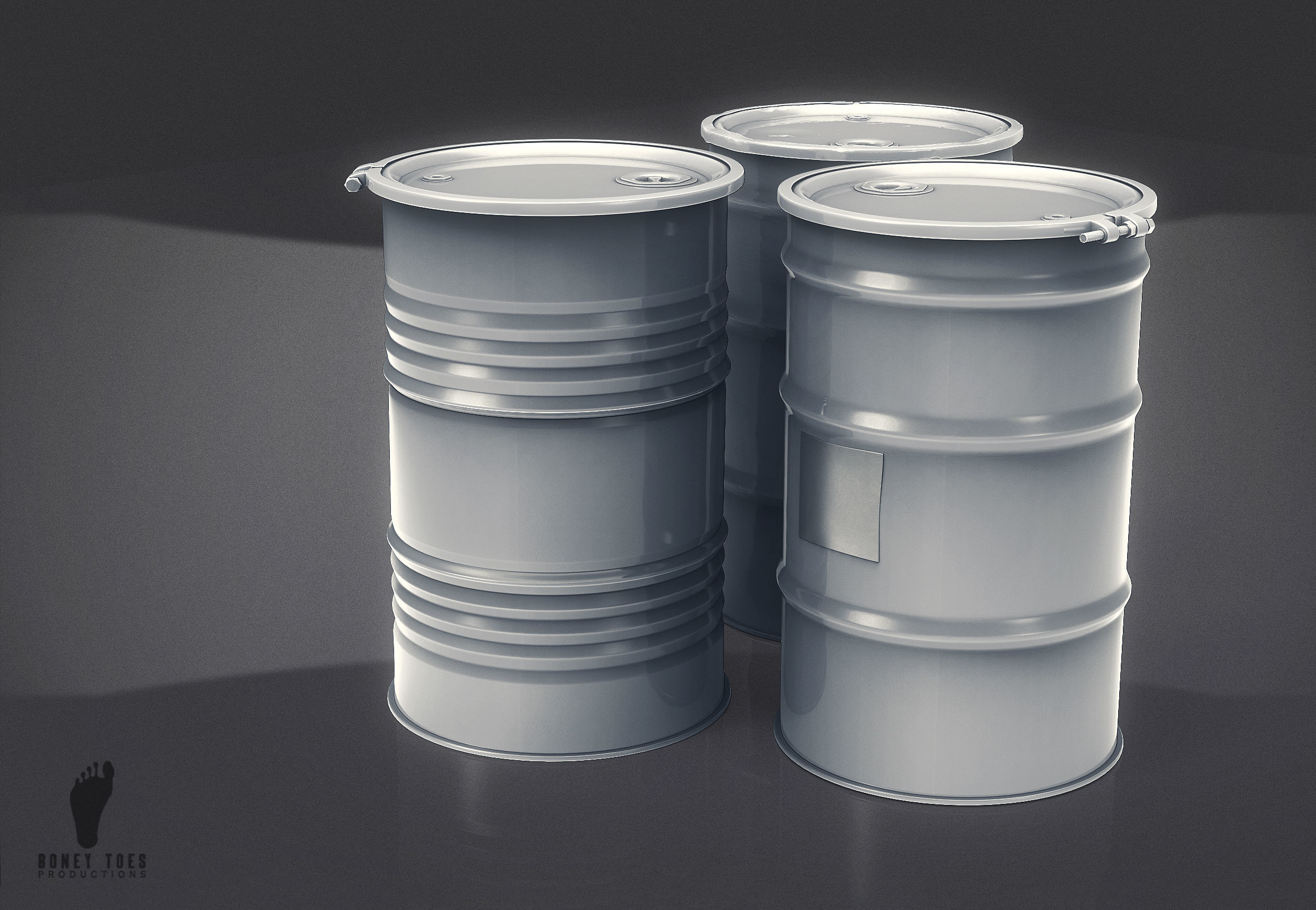 Steel Drum Barrels 3D model_3