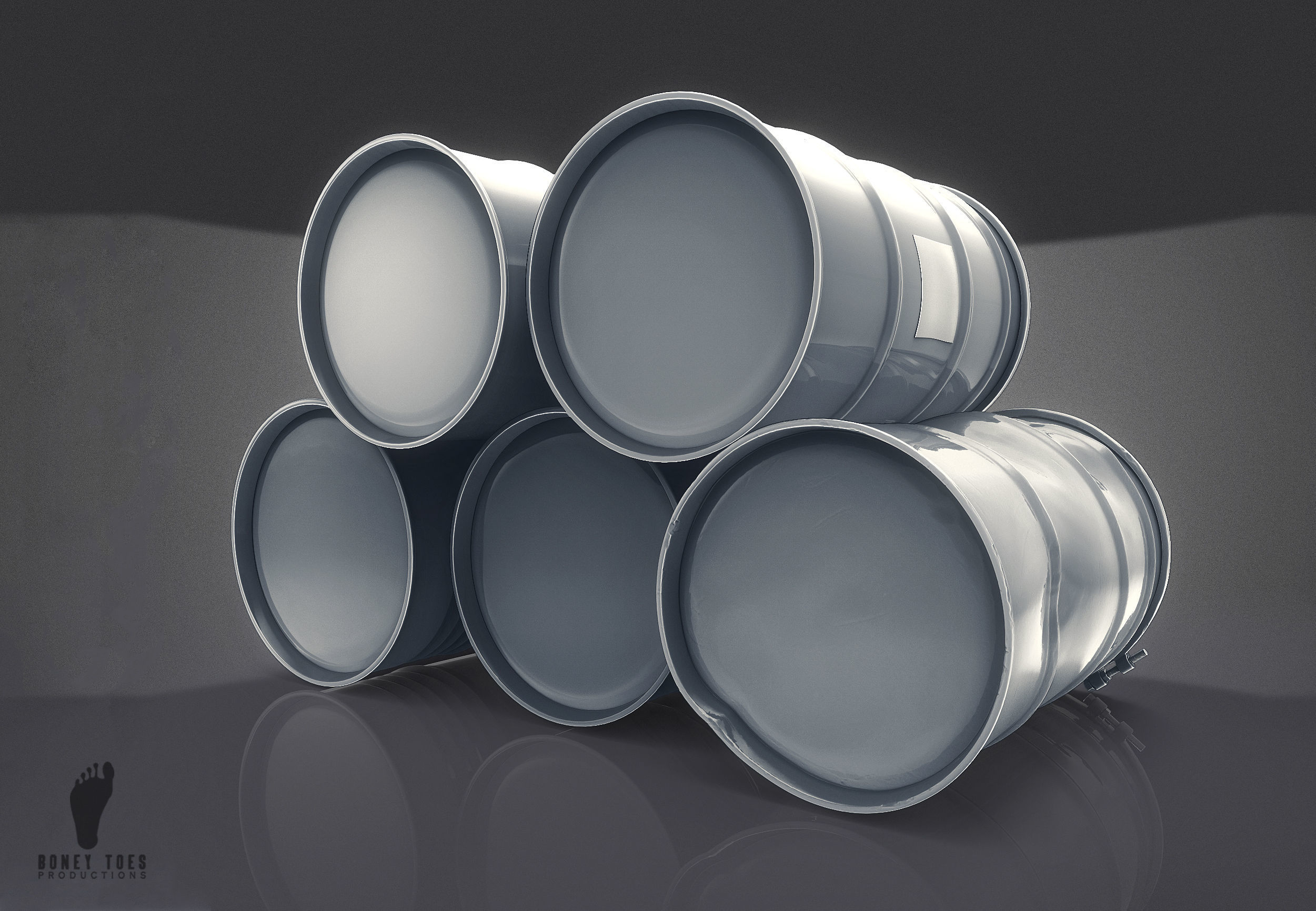 Steel Drum Barrels 3D model_4