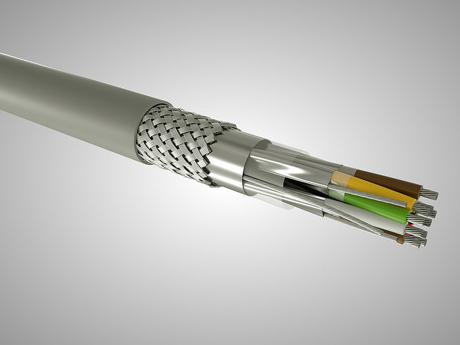 Data Transmission Cable LIY ST Y-PIMF Copper Conductor 3D model