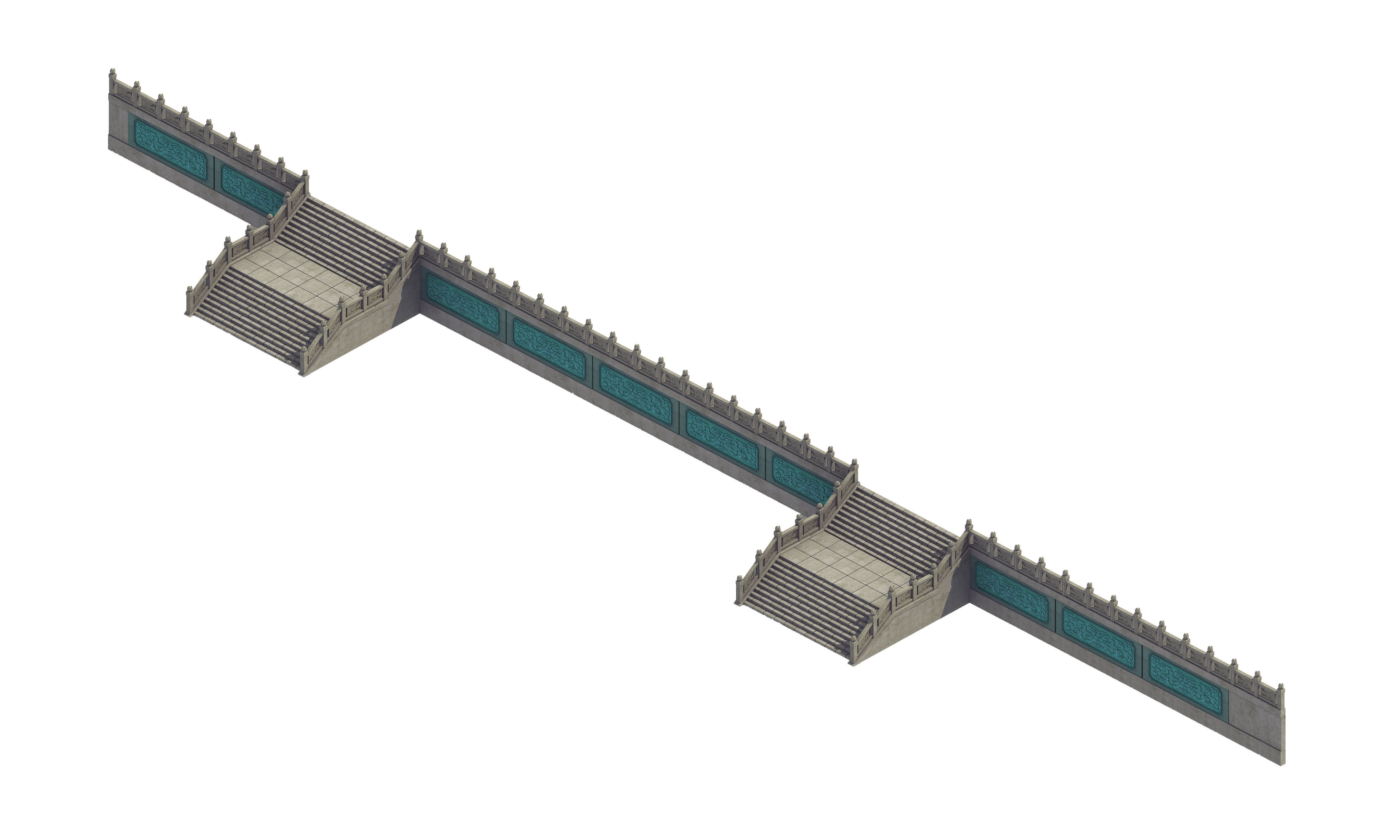 Game Basilica - Stairs 034 3D model_1