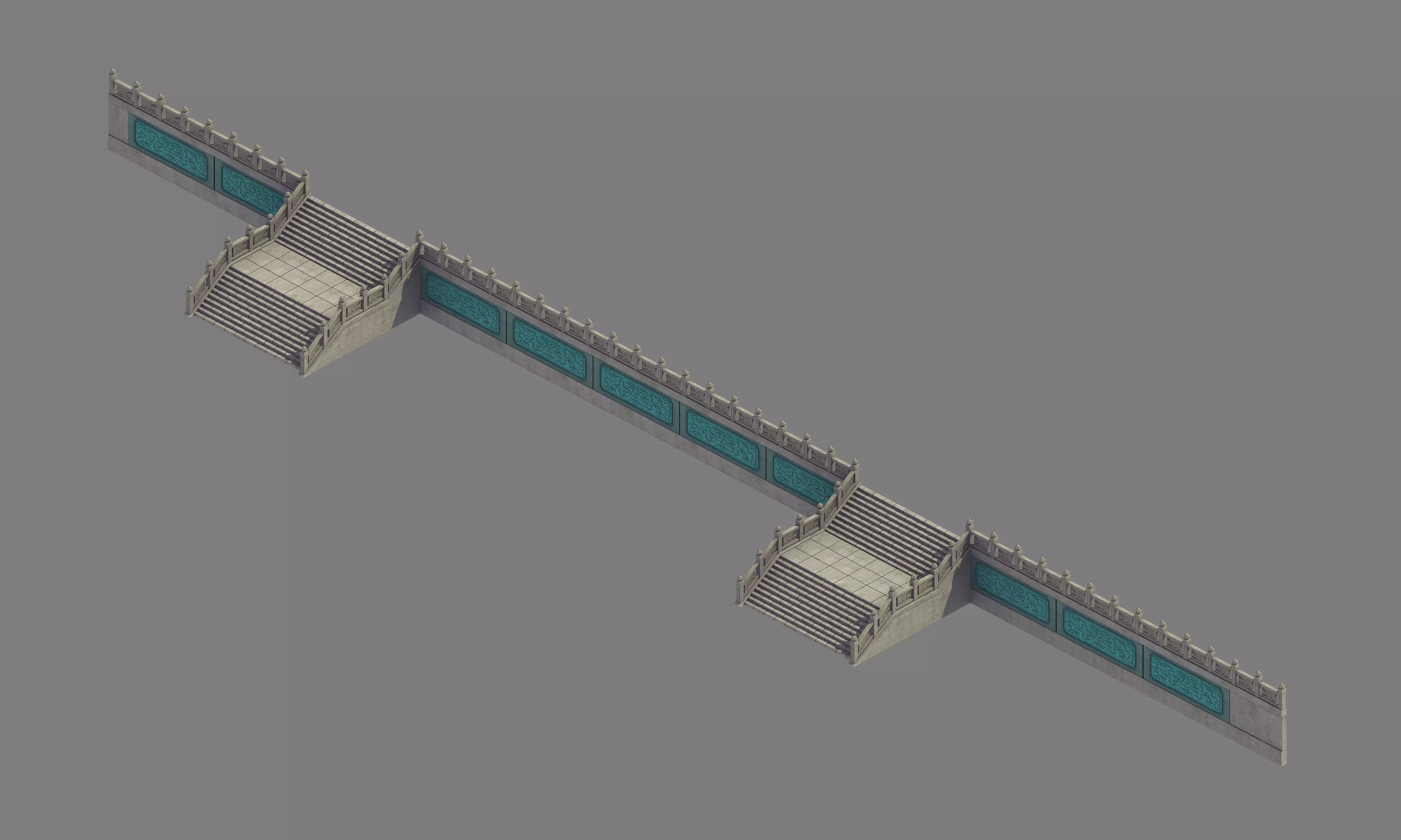 Game Basilica - Stairs 034 3D model_0