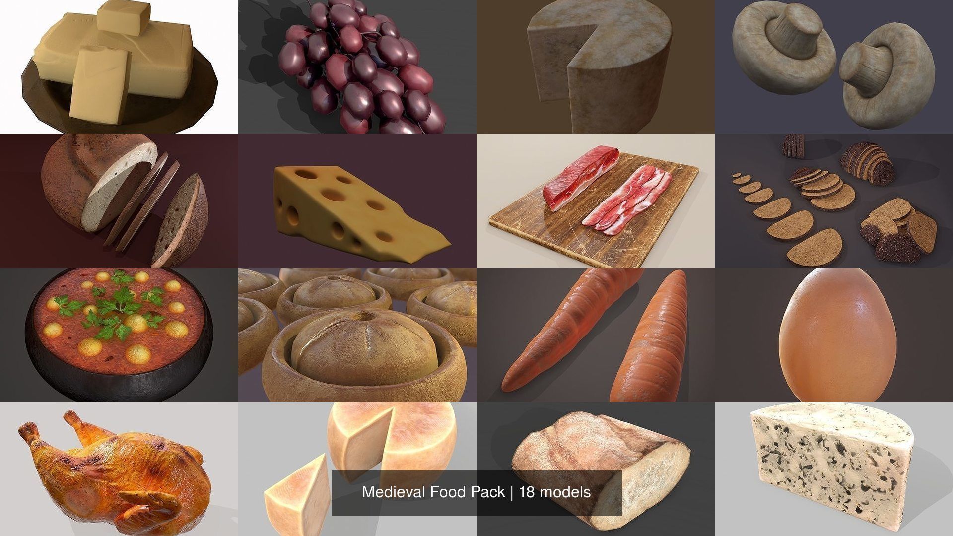 Medieval Food Pack 3D Model Collection_18
