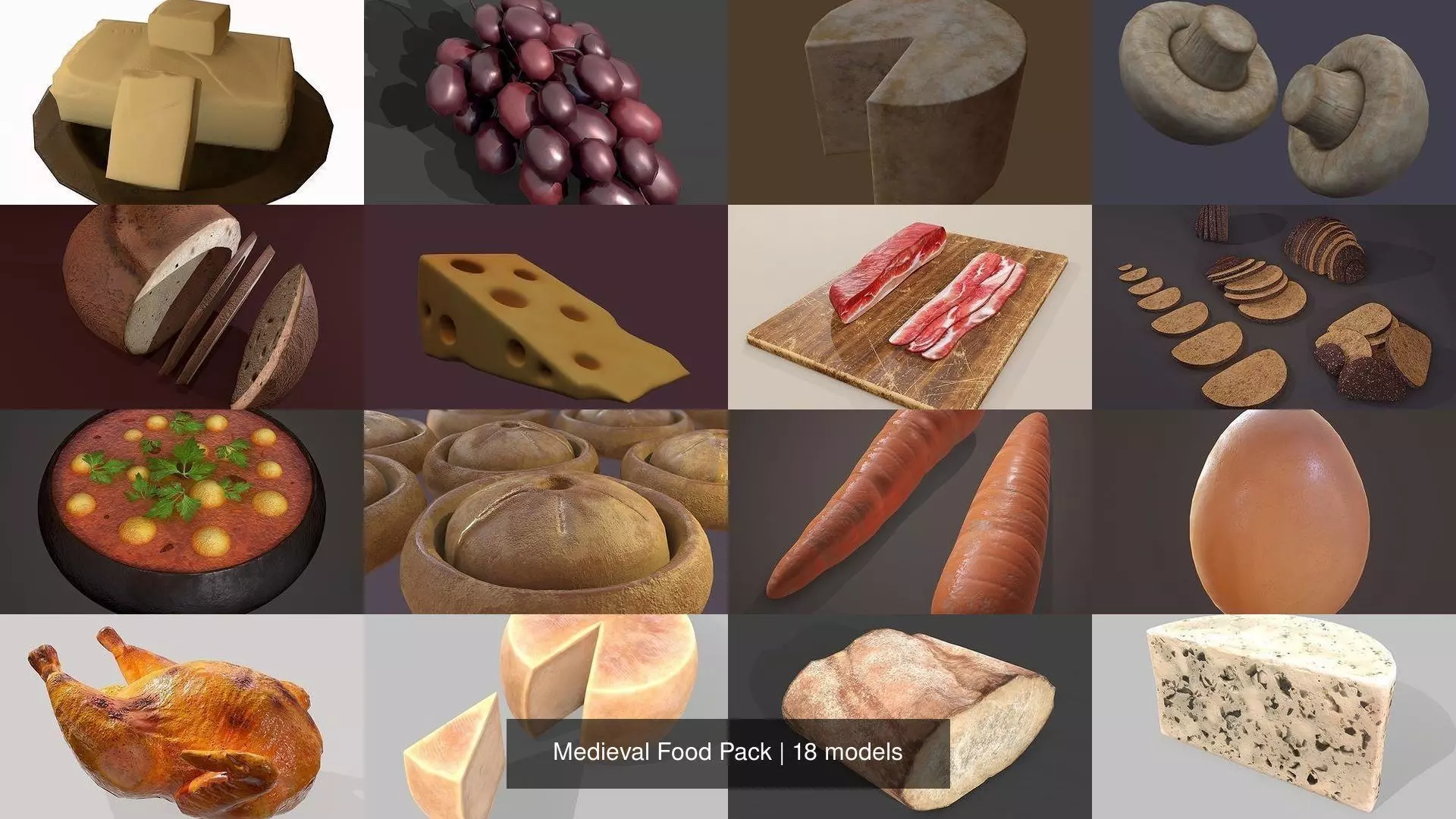 Medieval Food Pack 3D Model Collection_17