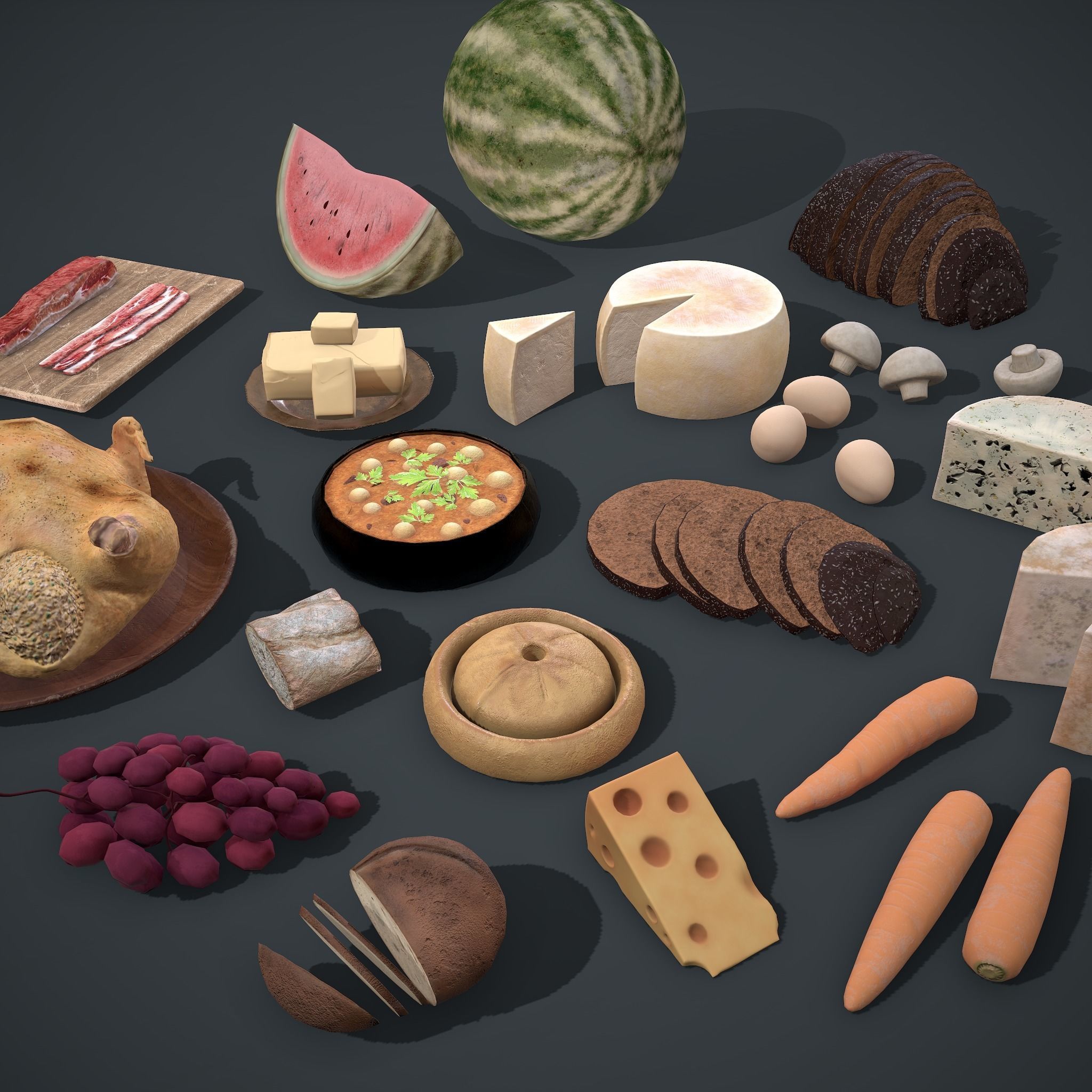 Medieval Food Pack 3D Model Collection_54