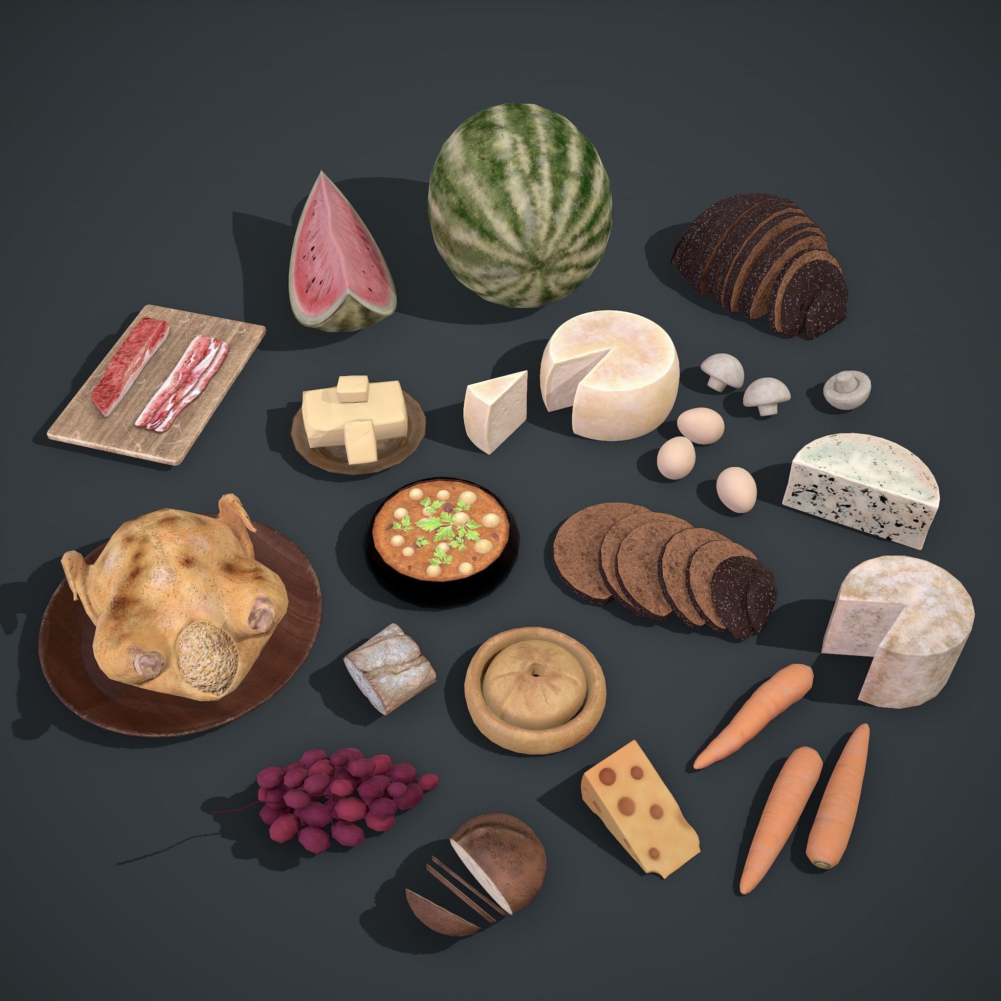 Medieval Food Pack 3D Model Collection_29