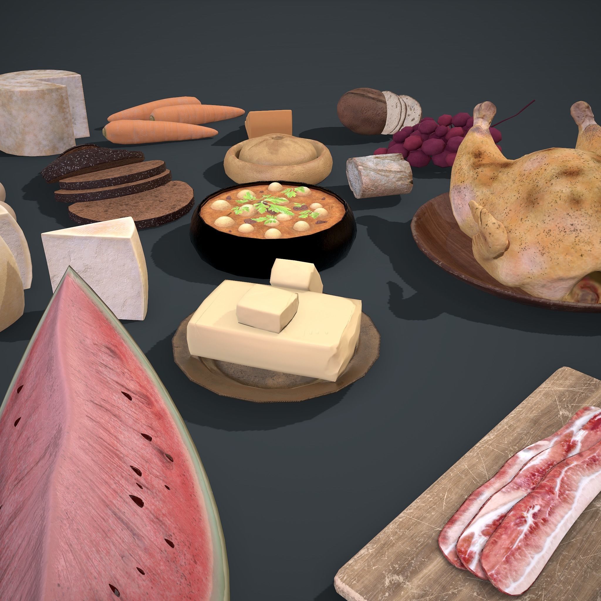 Medieval Food Pack 3D Model Collection_38
