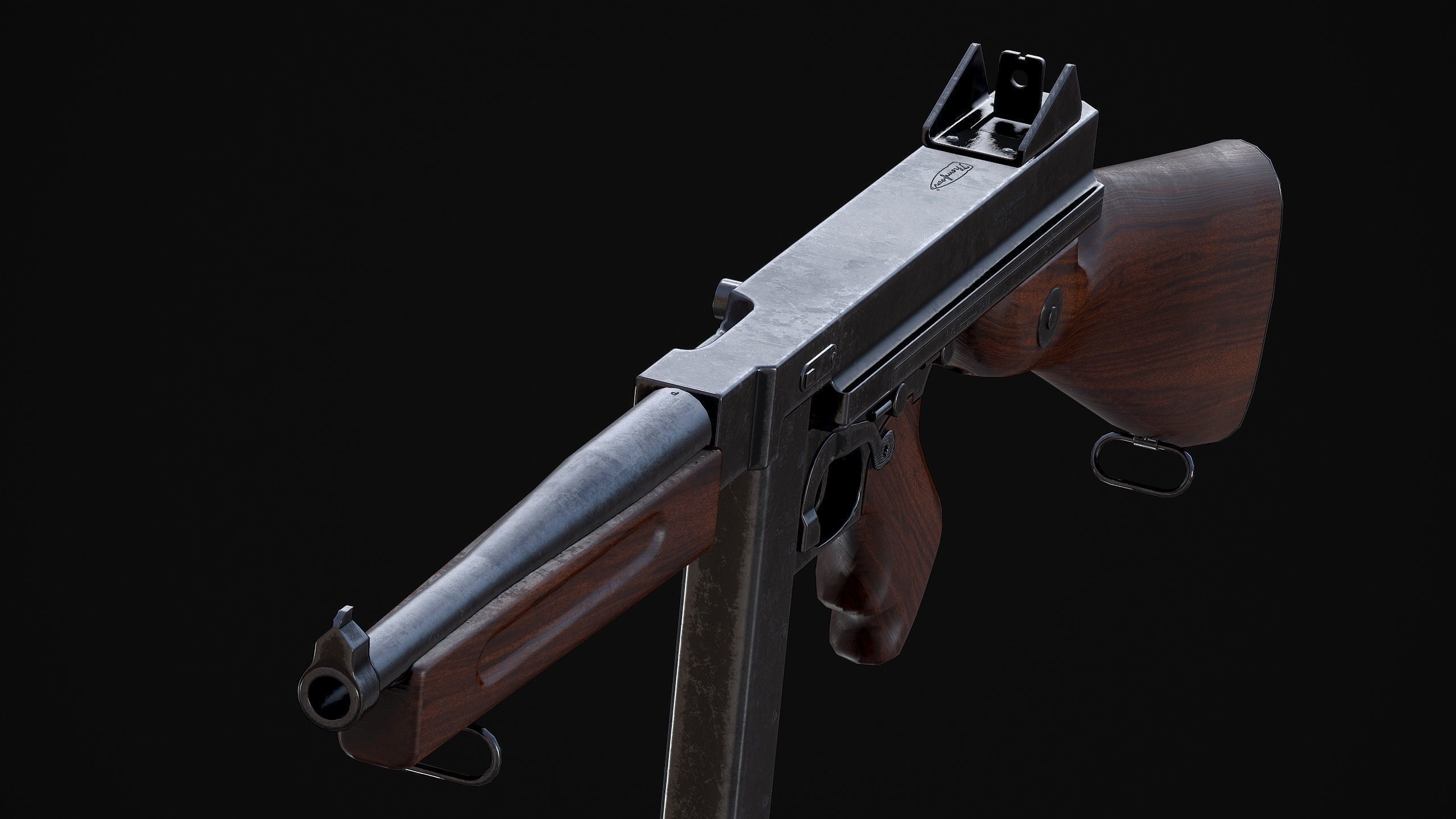 M1A1 Thompson Low-poly 3D model_2
