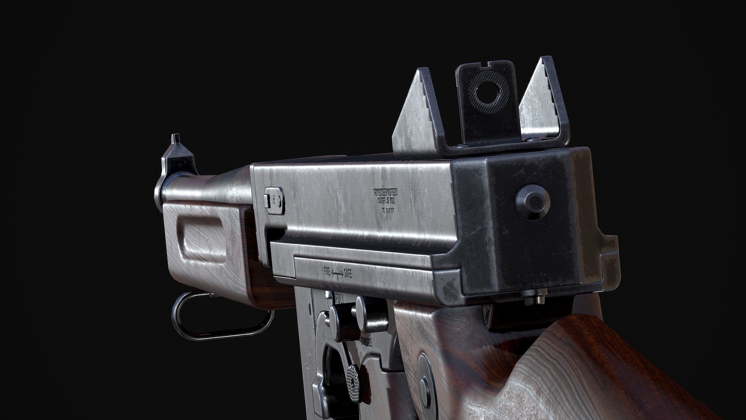 M1A1 Thompson Low-poly 3D model_6