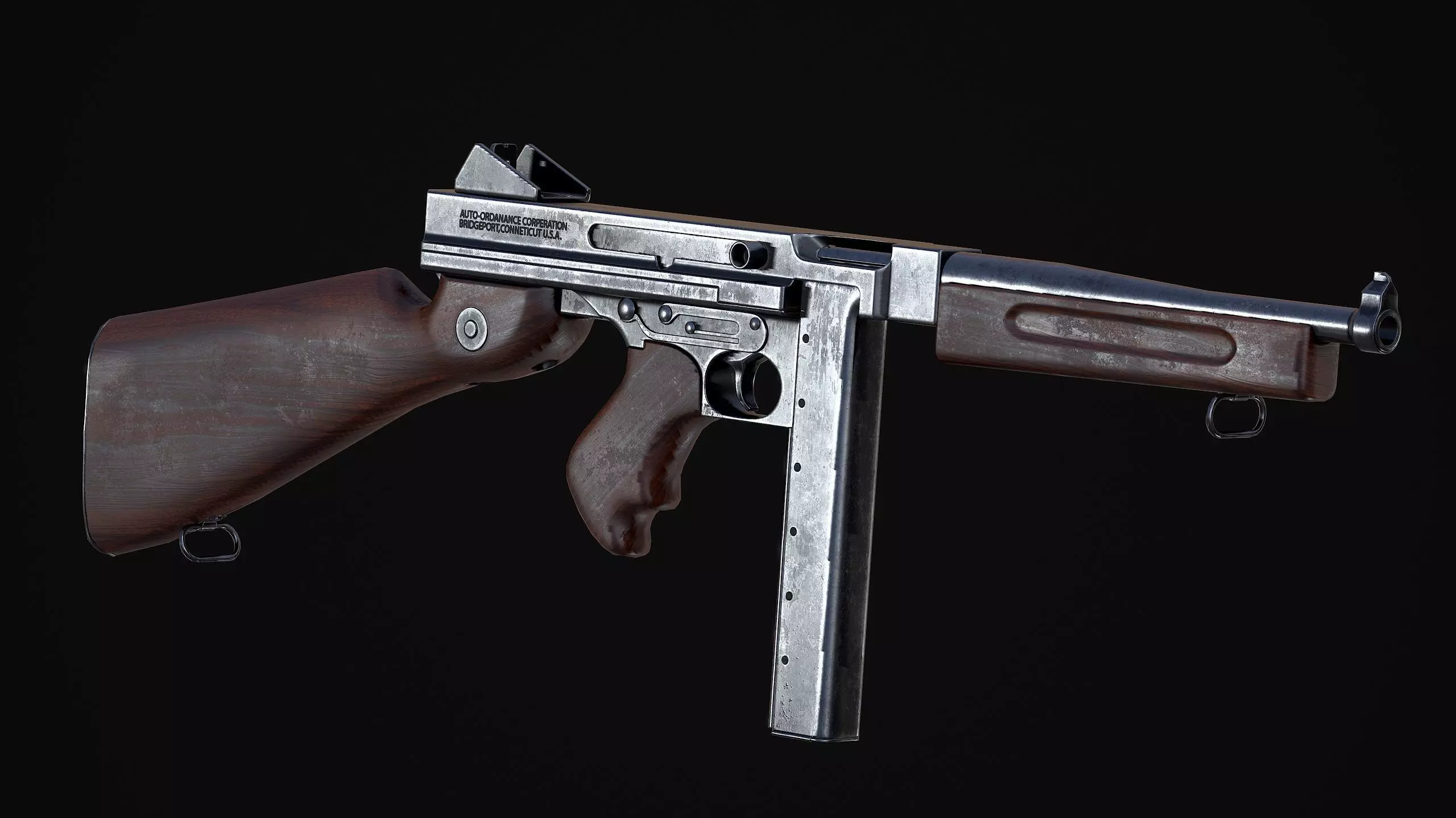 M1A1 Thompson Low-poly 3D model_0