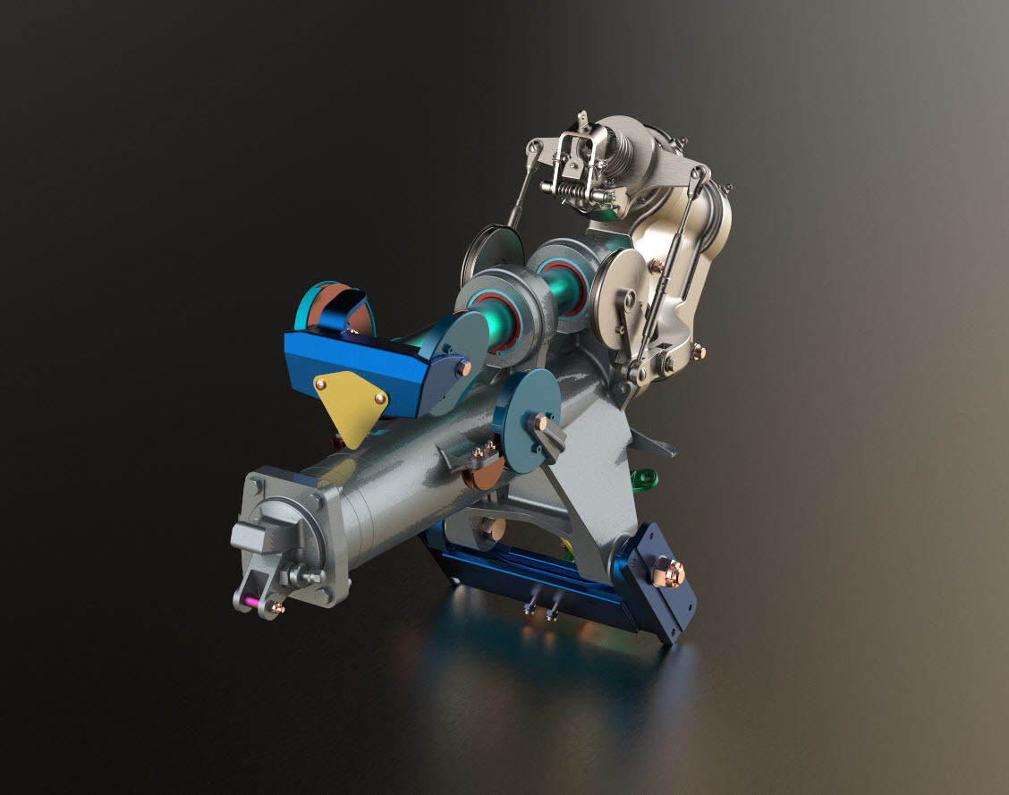 P-51D Mustang TW OLEO Pulley and Base Mount Assem for Shock Cyl 3D print model_4