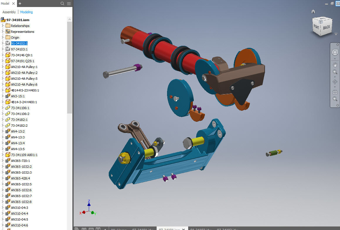 P-51D Mustang TW OLEO Pulley and Base Mount Assem for Shock Cyl 3D print model_5