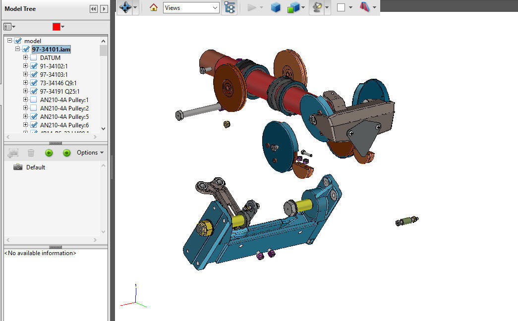 P-51D Mustang TW OLEO Pulley and Base Mount Assem for Shock Cyl 3D print model_3