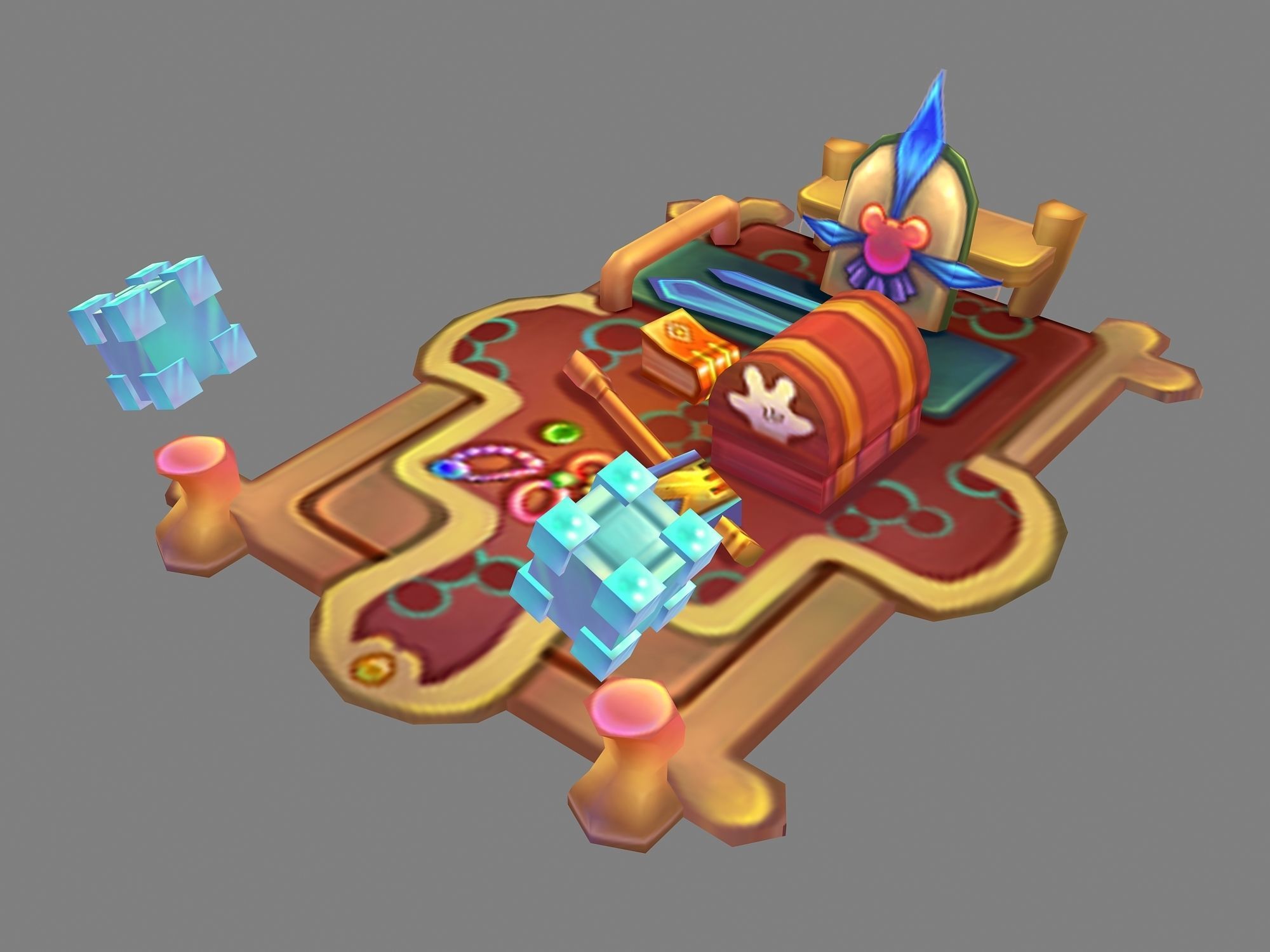 gAME Low-mode-VIP booth 3D model_1