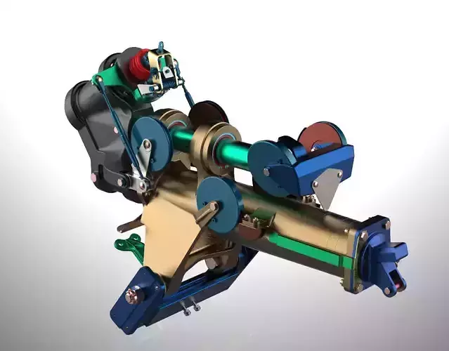 P-51D Mustang TW Shock Cyl Steering Declutch and Mount Brkts 3D Model Collection