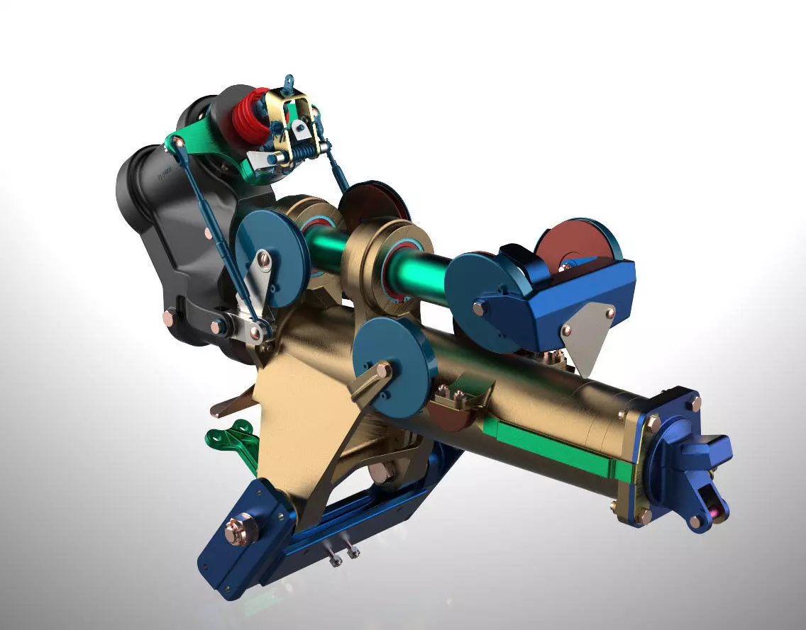 P-51D Mustang TW Shock Cyl Steering Declutch and Mount Brkts 3D Model Collection_0