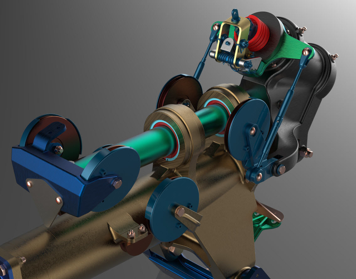 P-51D Mustang TW Shock Cyl Steering Declutch and Mount Brkts 3D Model Collection_6