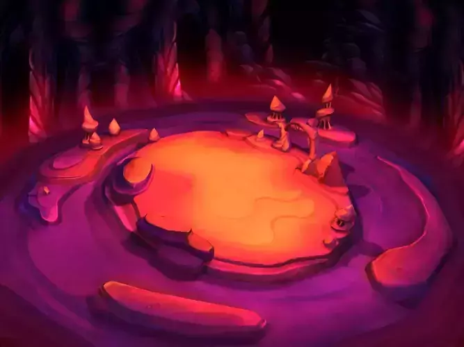 Game Low Mode - Underground Magma Battle Scene 02