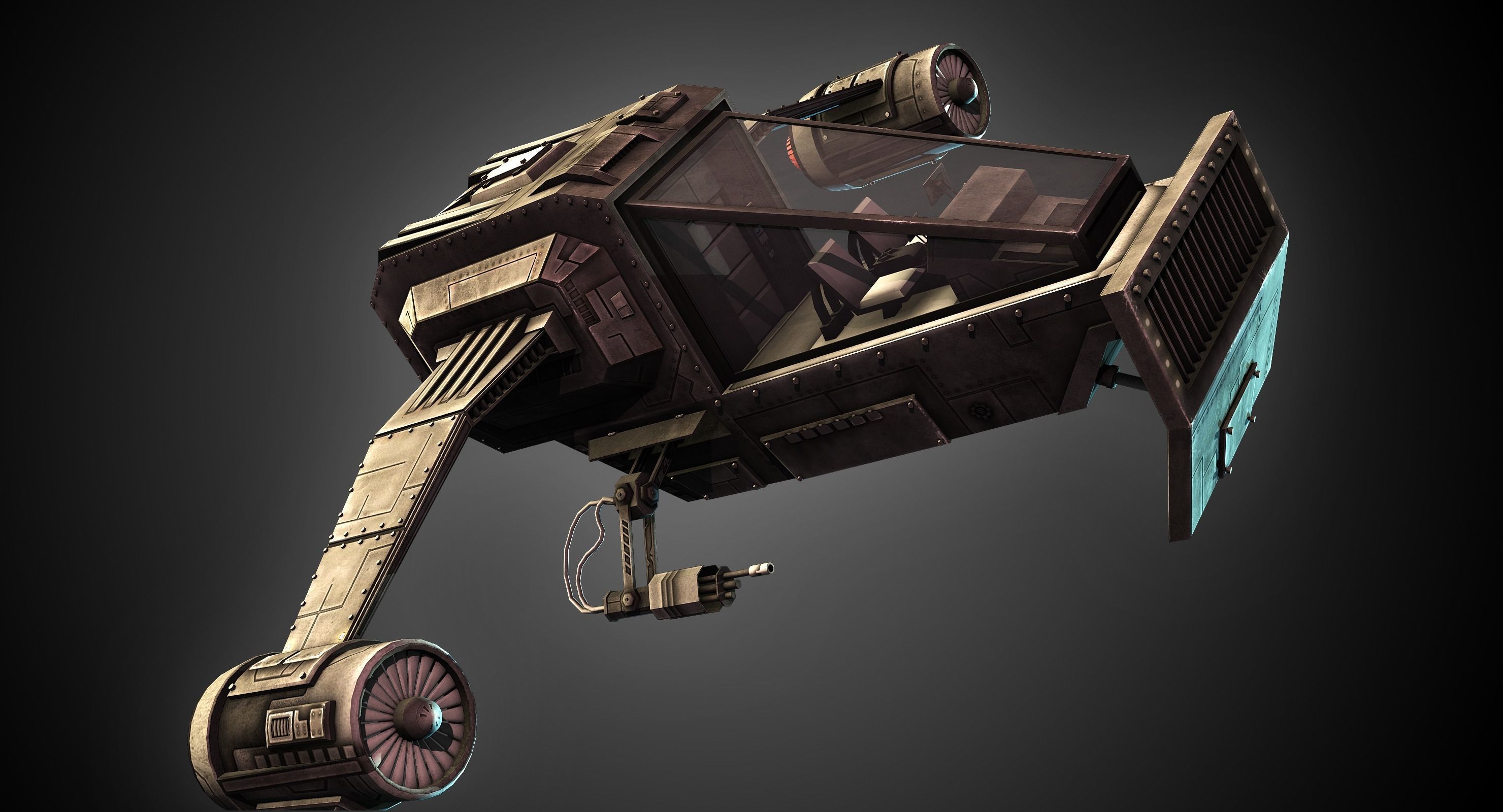 High Detail Space Fighter Concept Low-poly 3D model_5