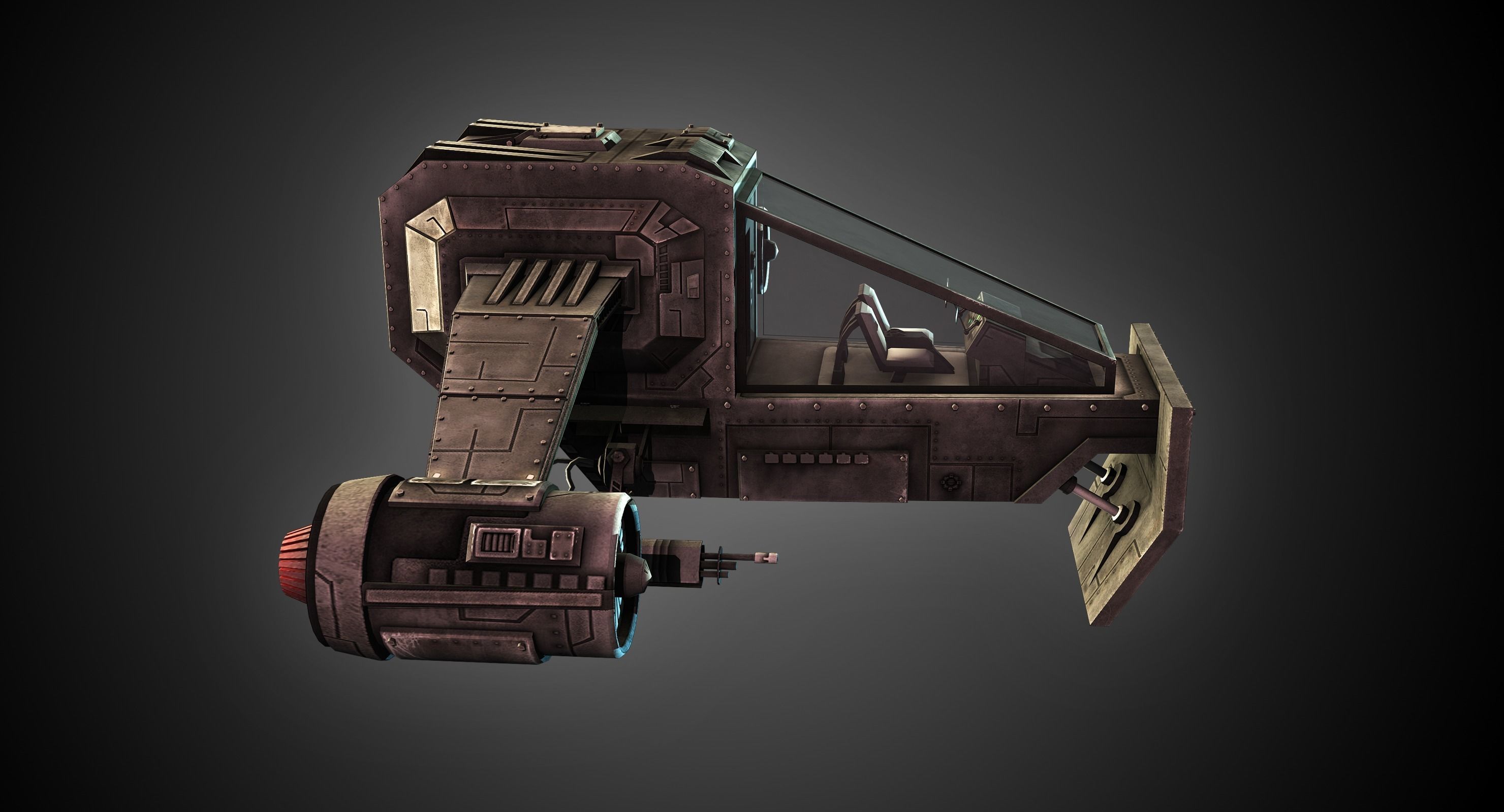 High Detail Space Fighter Concept Low-poly 3D model_1