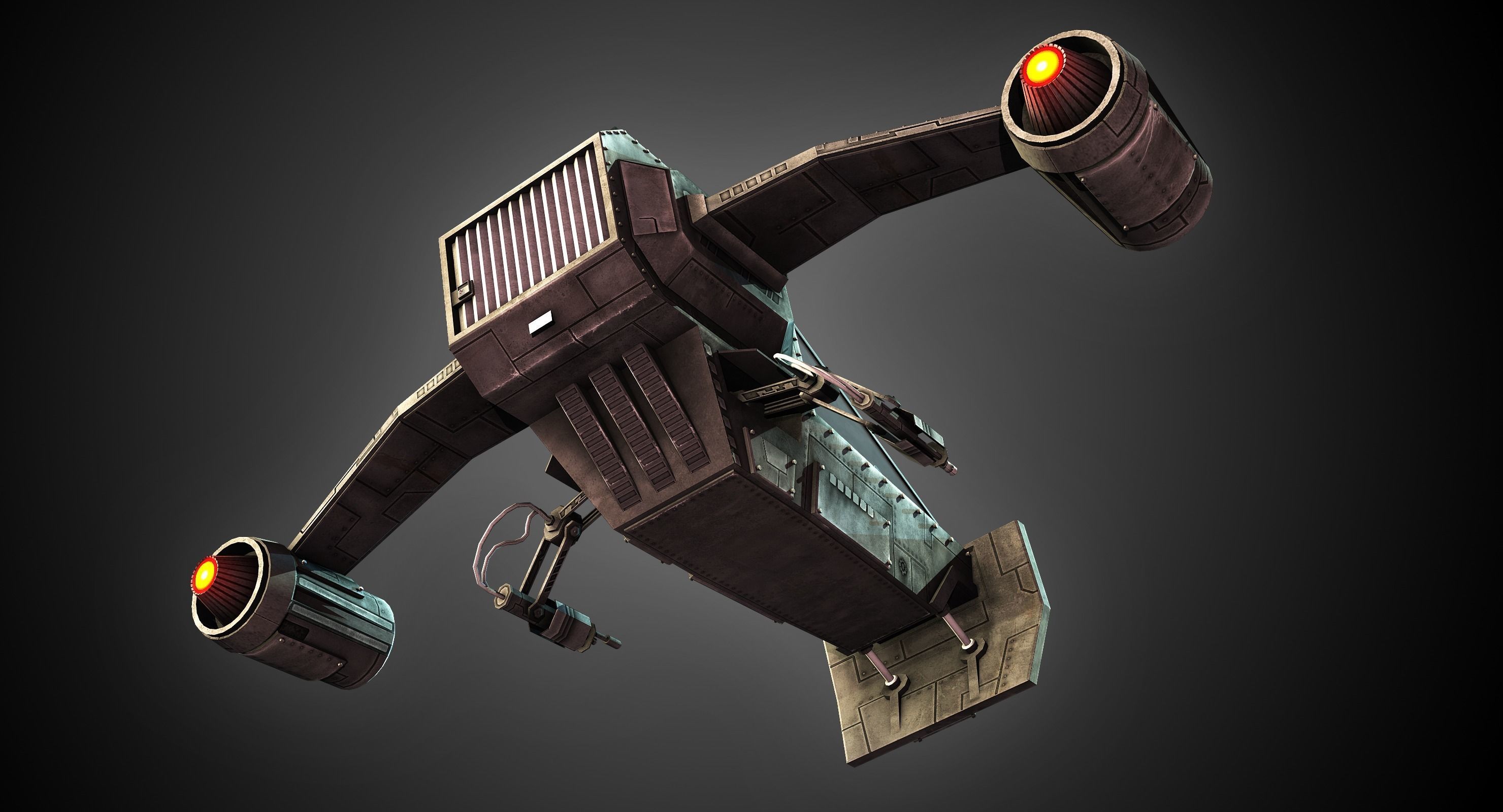 High Detail Space Fighter Concept Low-poly 3D model_4