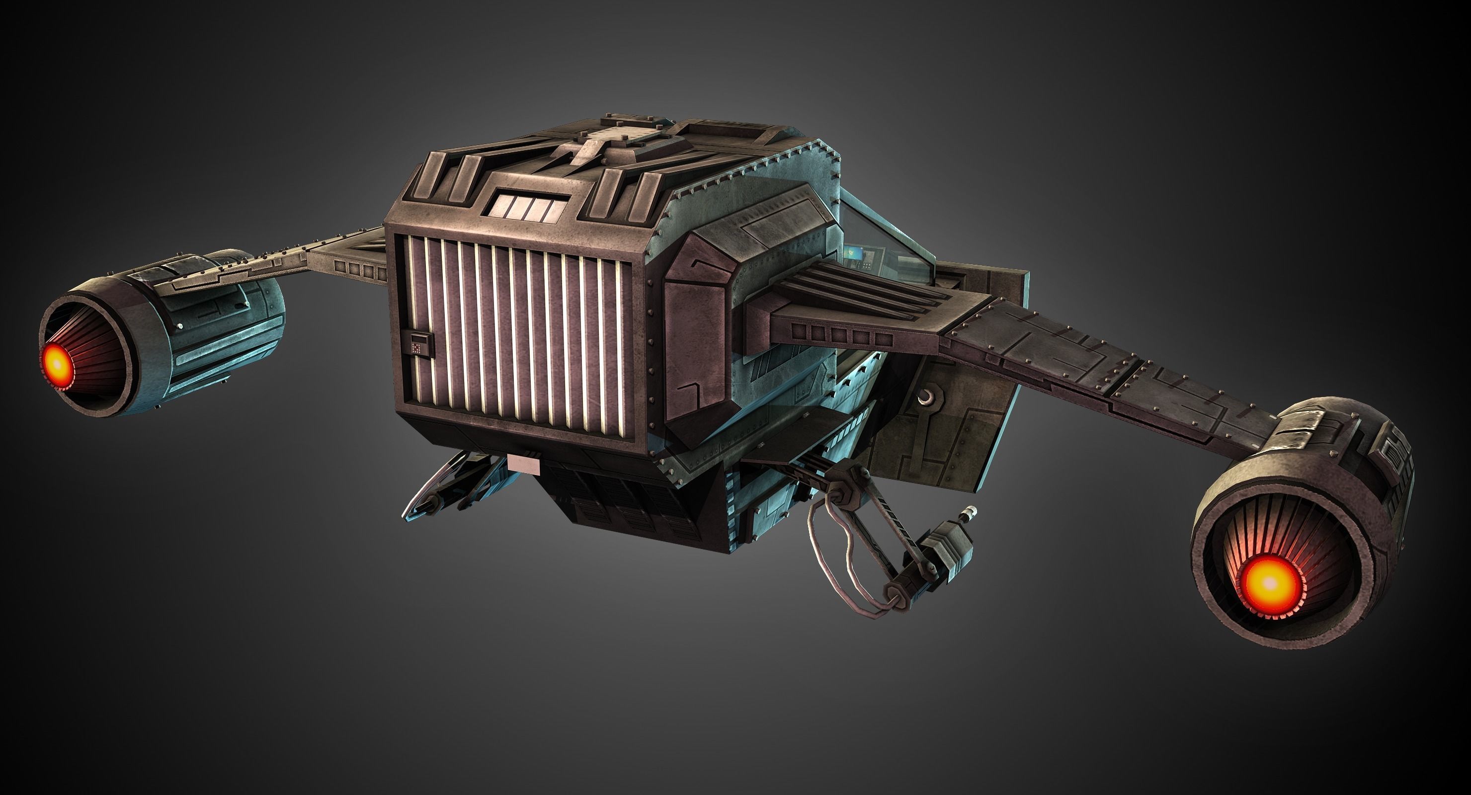 High Detail Space Fighter Concept Low-poly 3D model_3