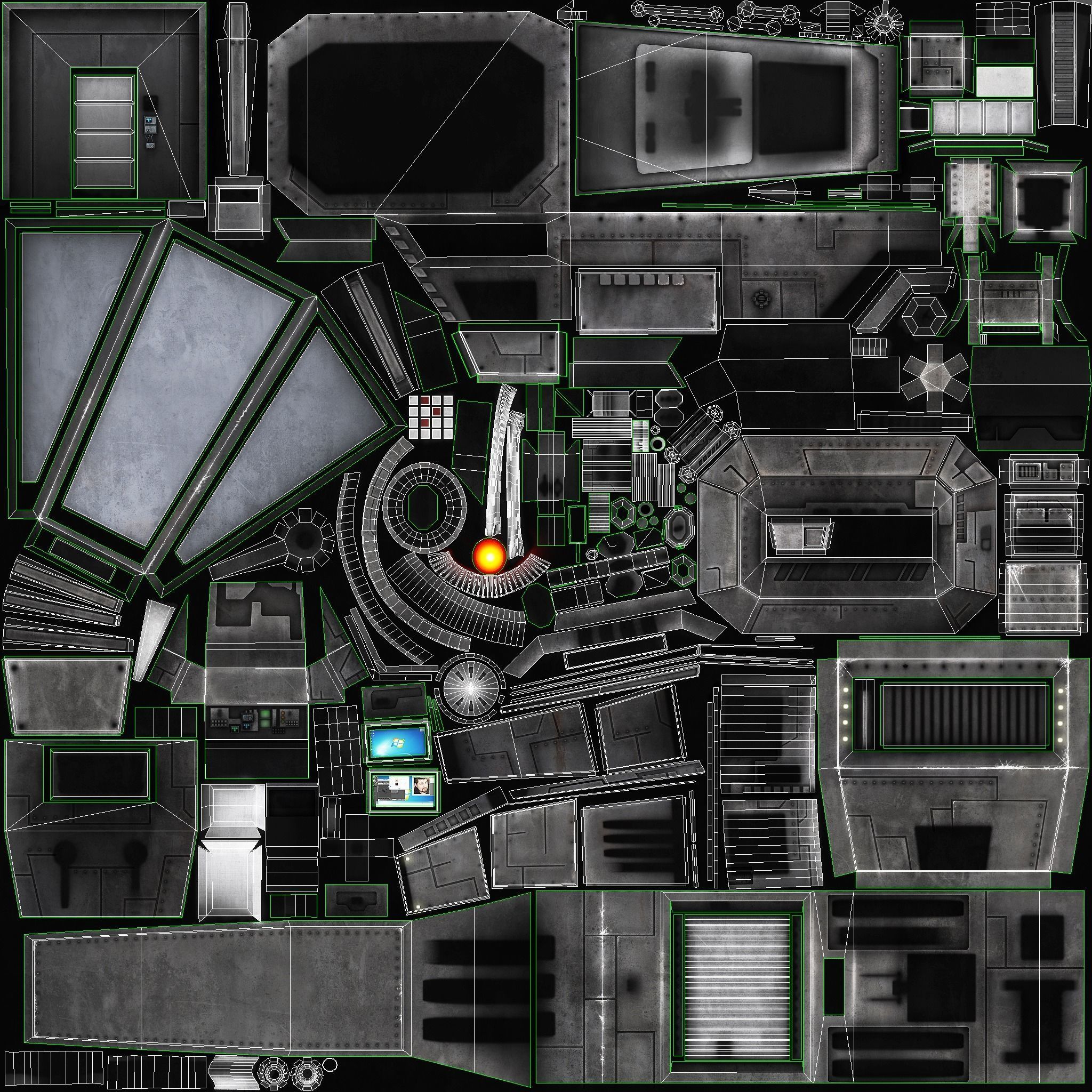 High Detail Space Fighter Concept Low-poly 3D model_8