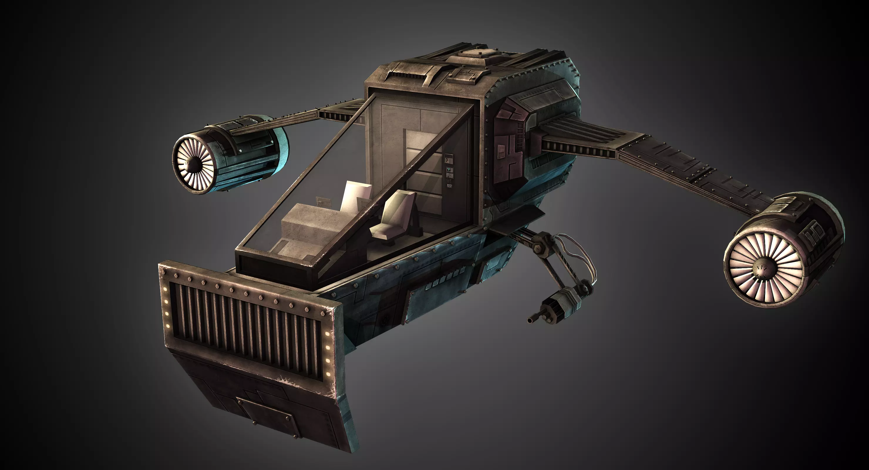 High Detail Space Fighter Concept Low-poly 3D model_0