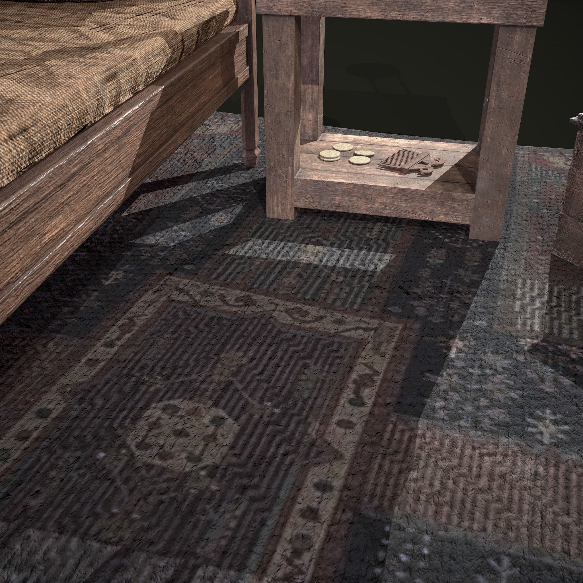 Medieval Tavern Bedroom Props Pack 3D Model Collection_23