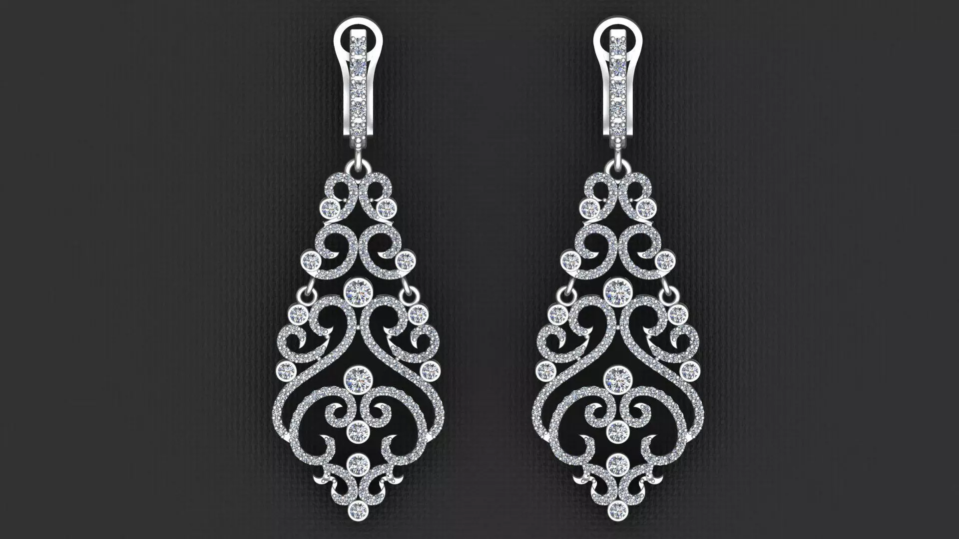 Fashion Infinity Playing Diamond Gold Earring 3D print model