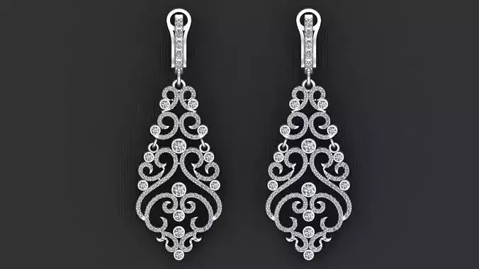 Fashion Infinity Playing Diamond Gold Earring