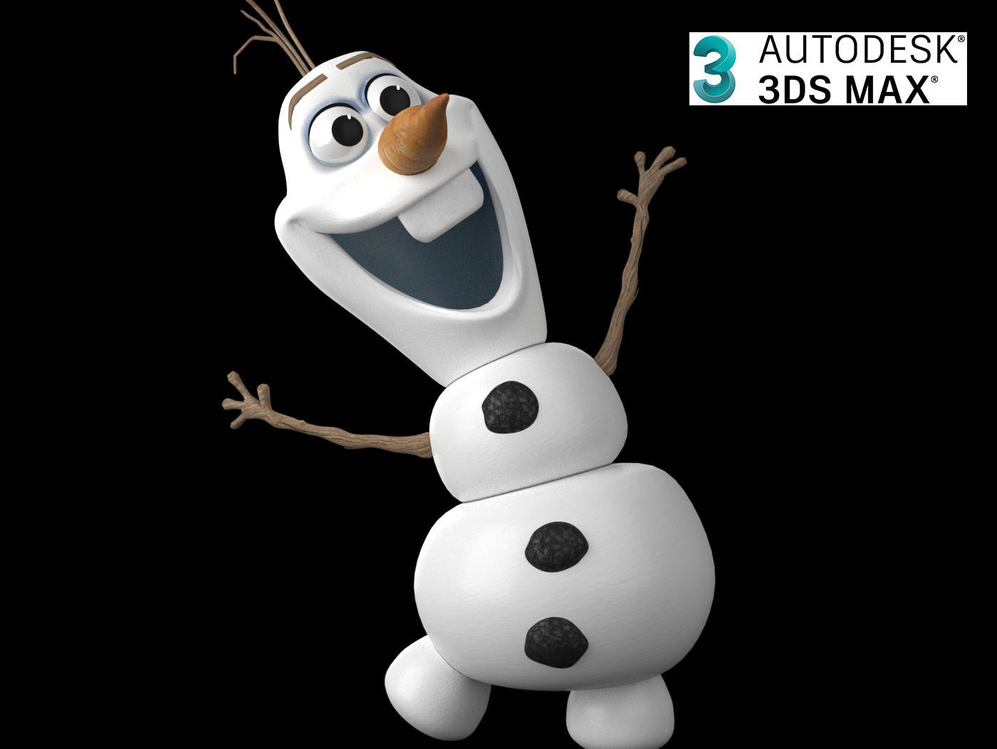 Olaf- Frozen Snowman  Low-poly 3D model_10