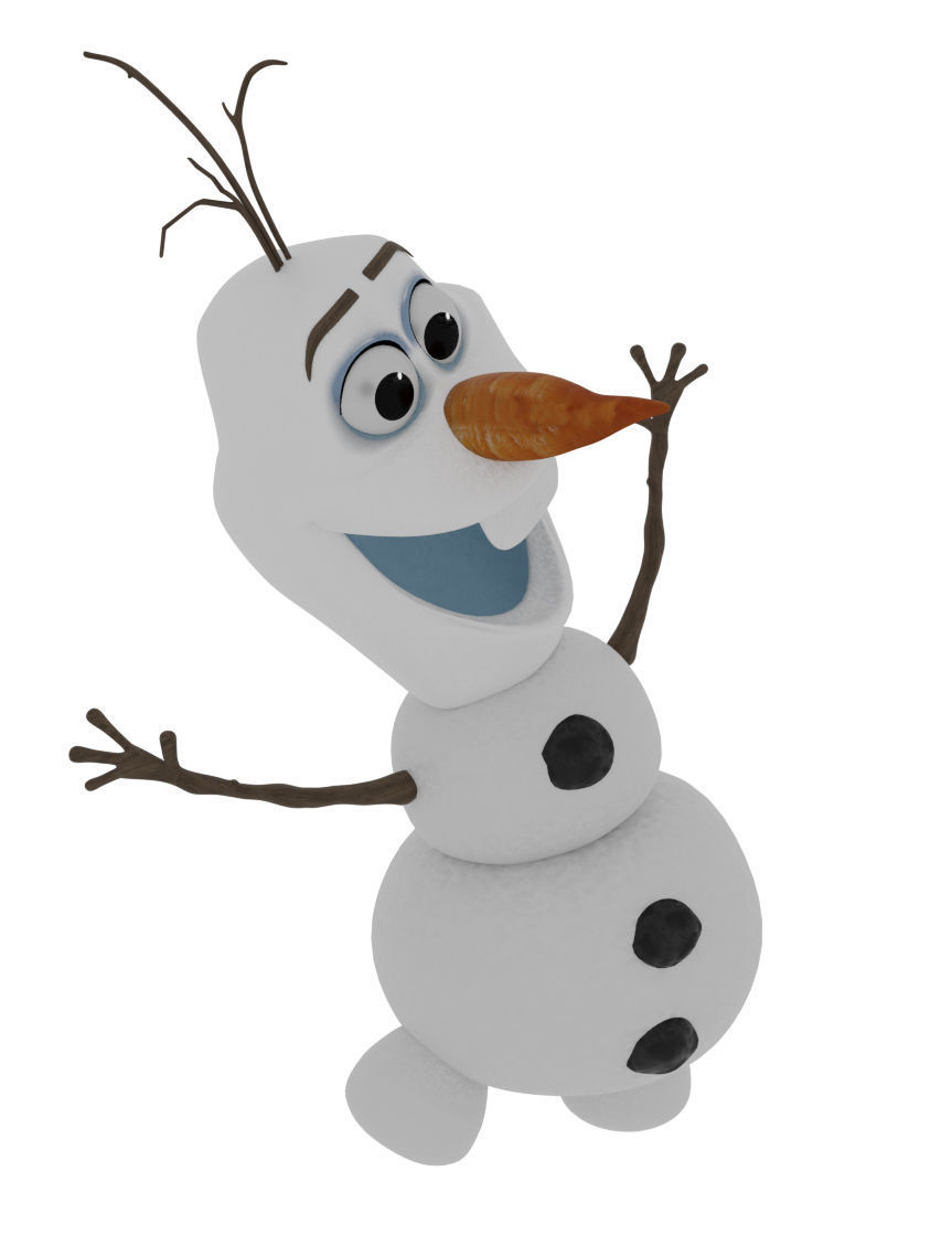 Olaf- Frozen Snowman  Low-poly 3D model_2