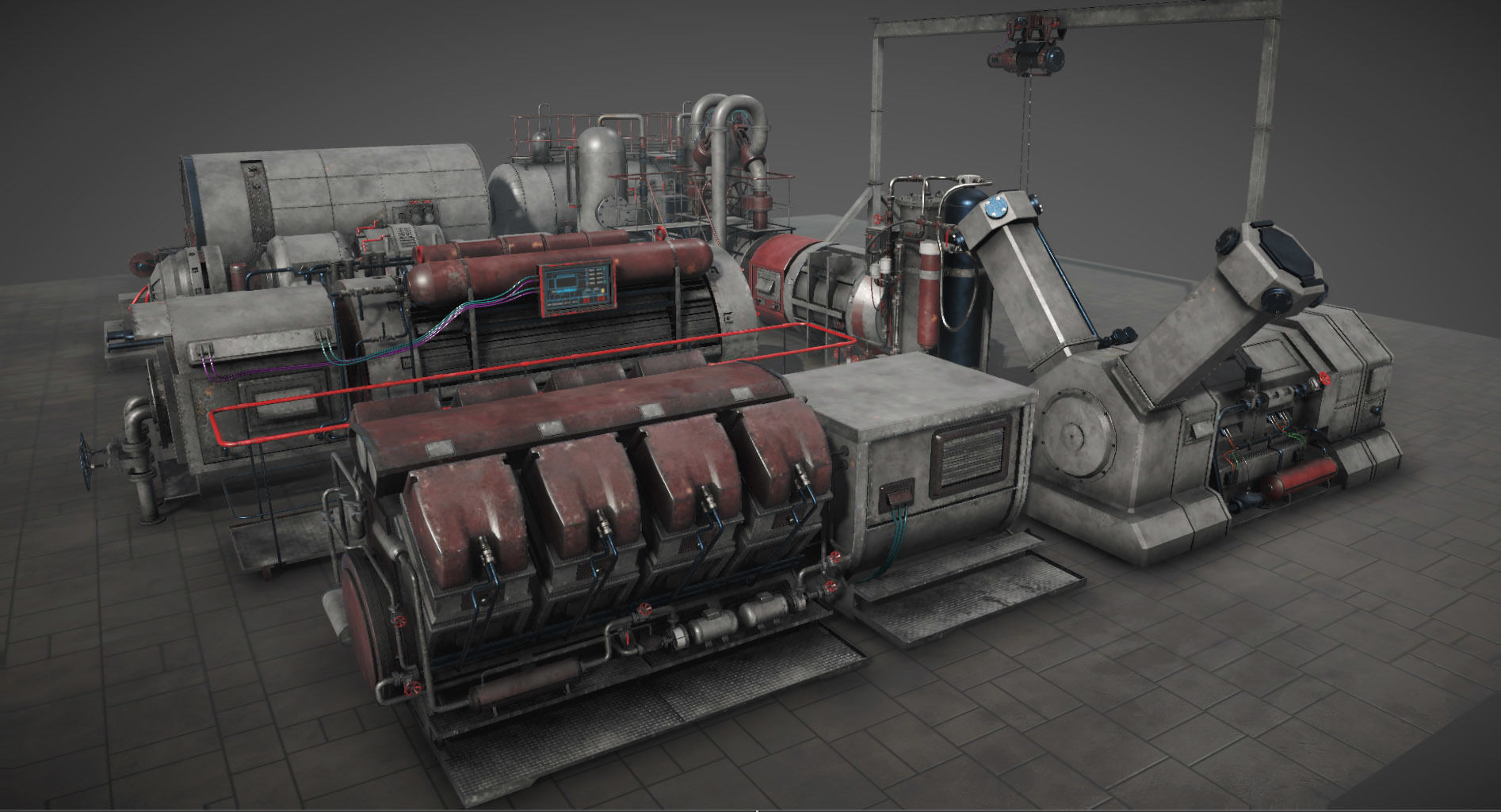 Machinery compartement devices for Unity 3D model_4