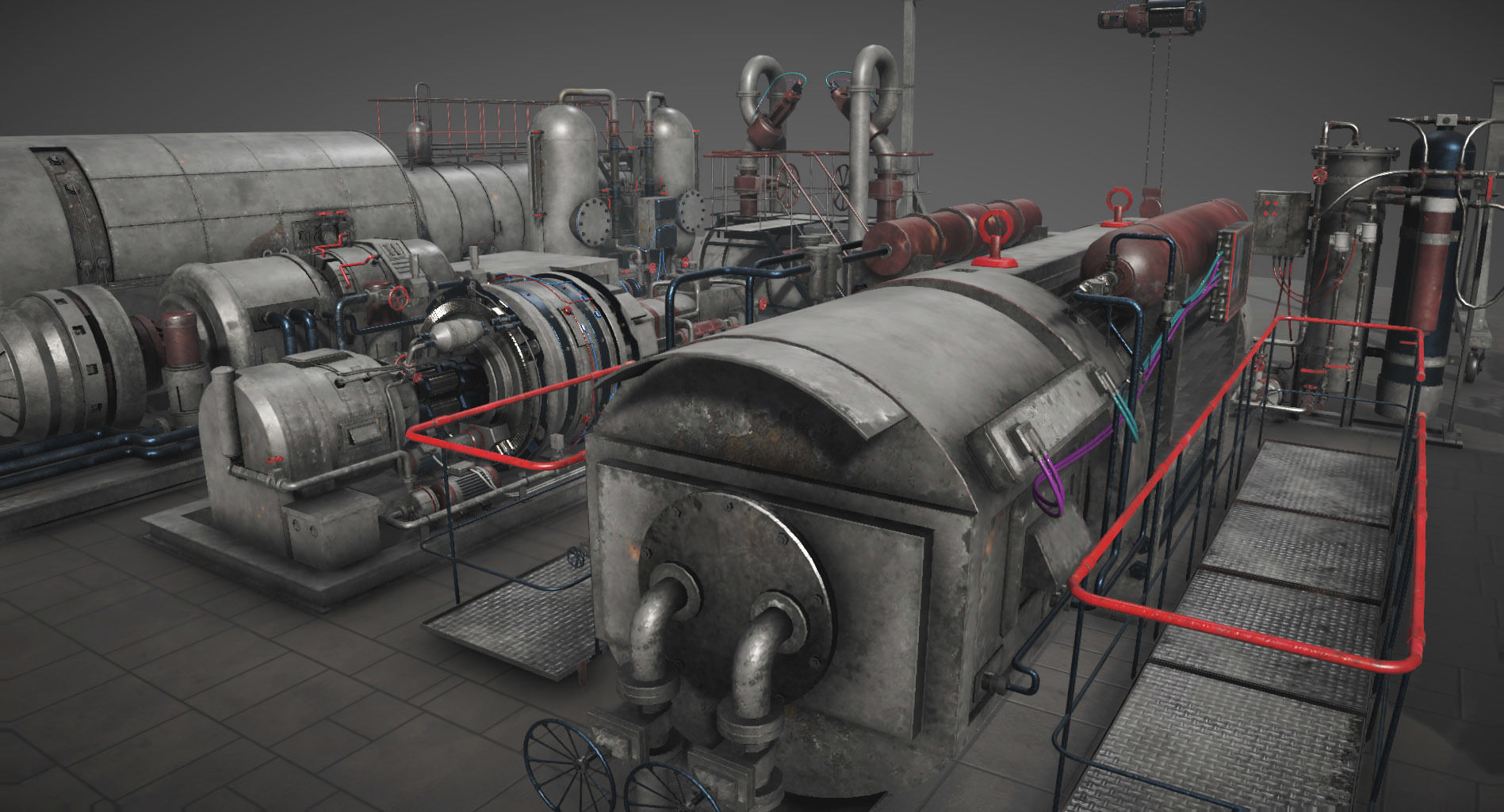Machinery compartement devices for Unity 3D model_5