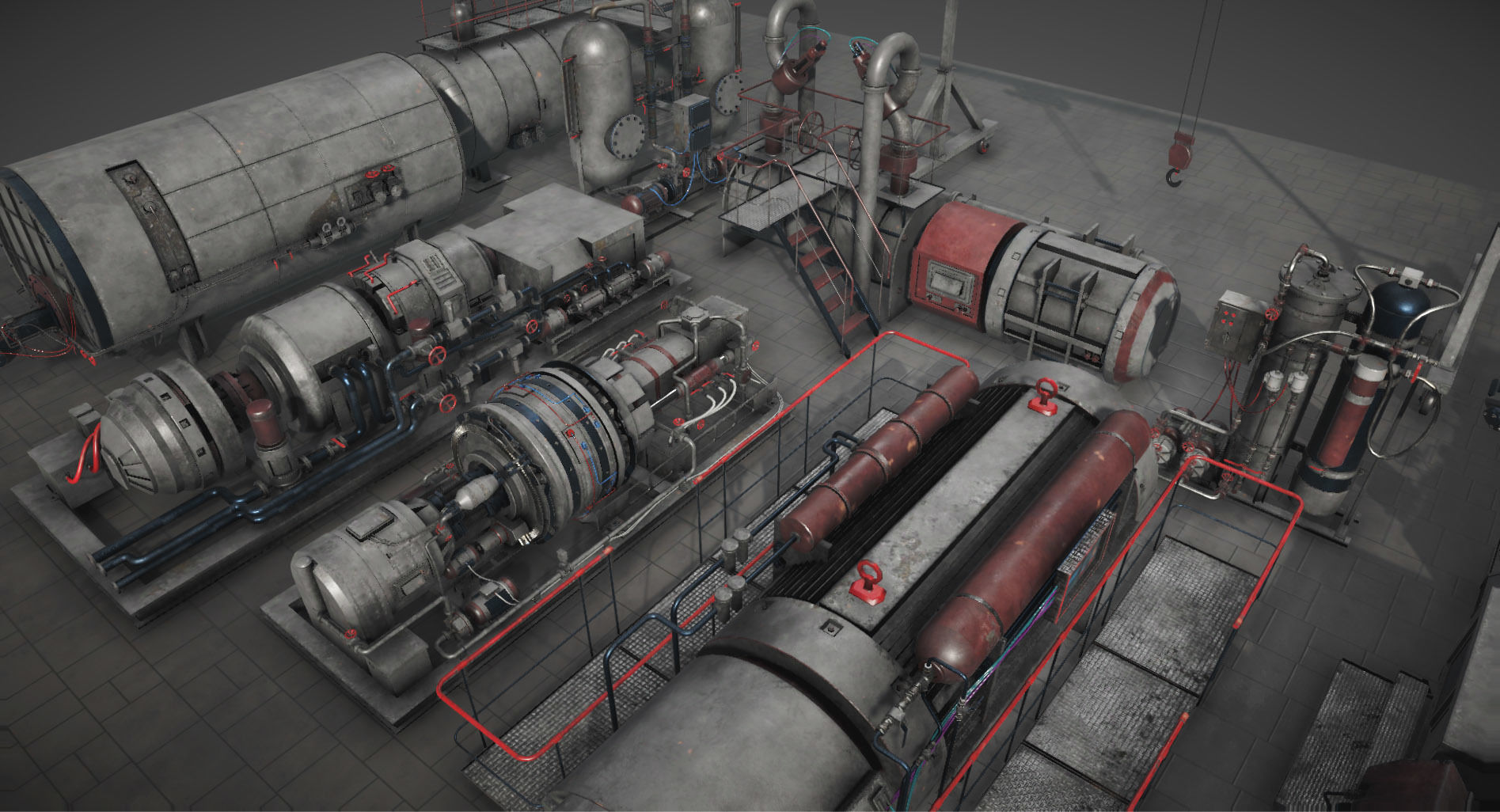 Machinery compartement devices for Unity 3D model_3