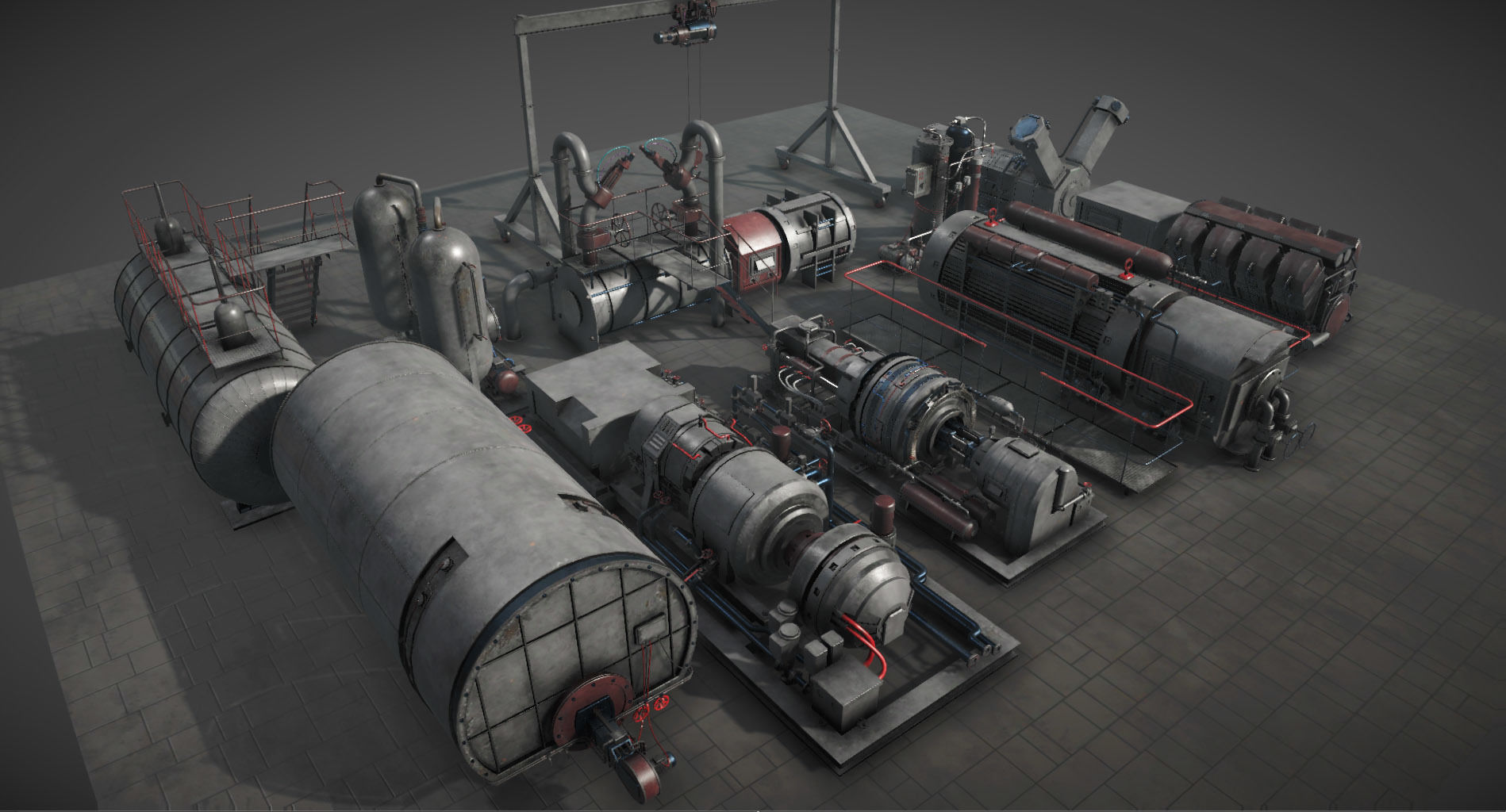 Machinery compartement devices for Unity 3D model_2