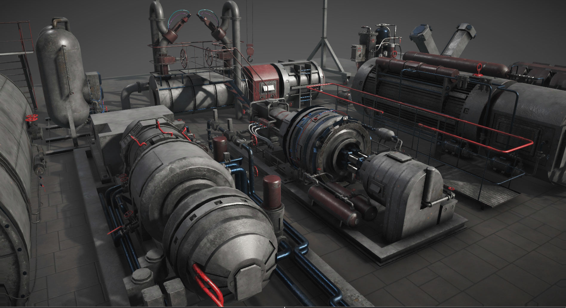 Machinery compartement devices for Unity 3D model_1