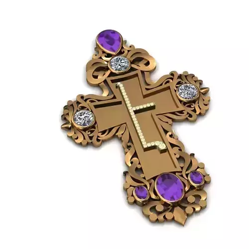 necklace gold cross with stones and letter l