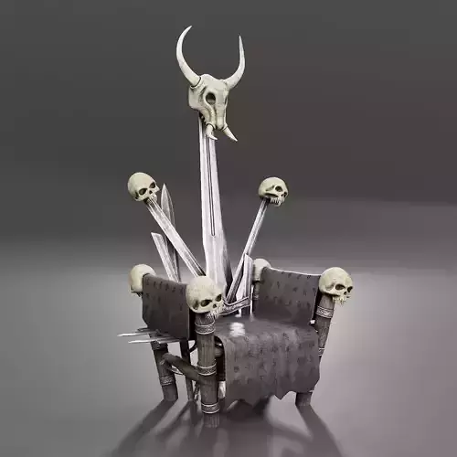 Fantasy Throne with Skulls